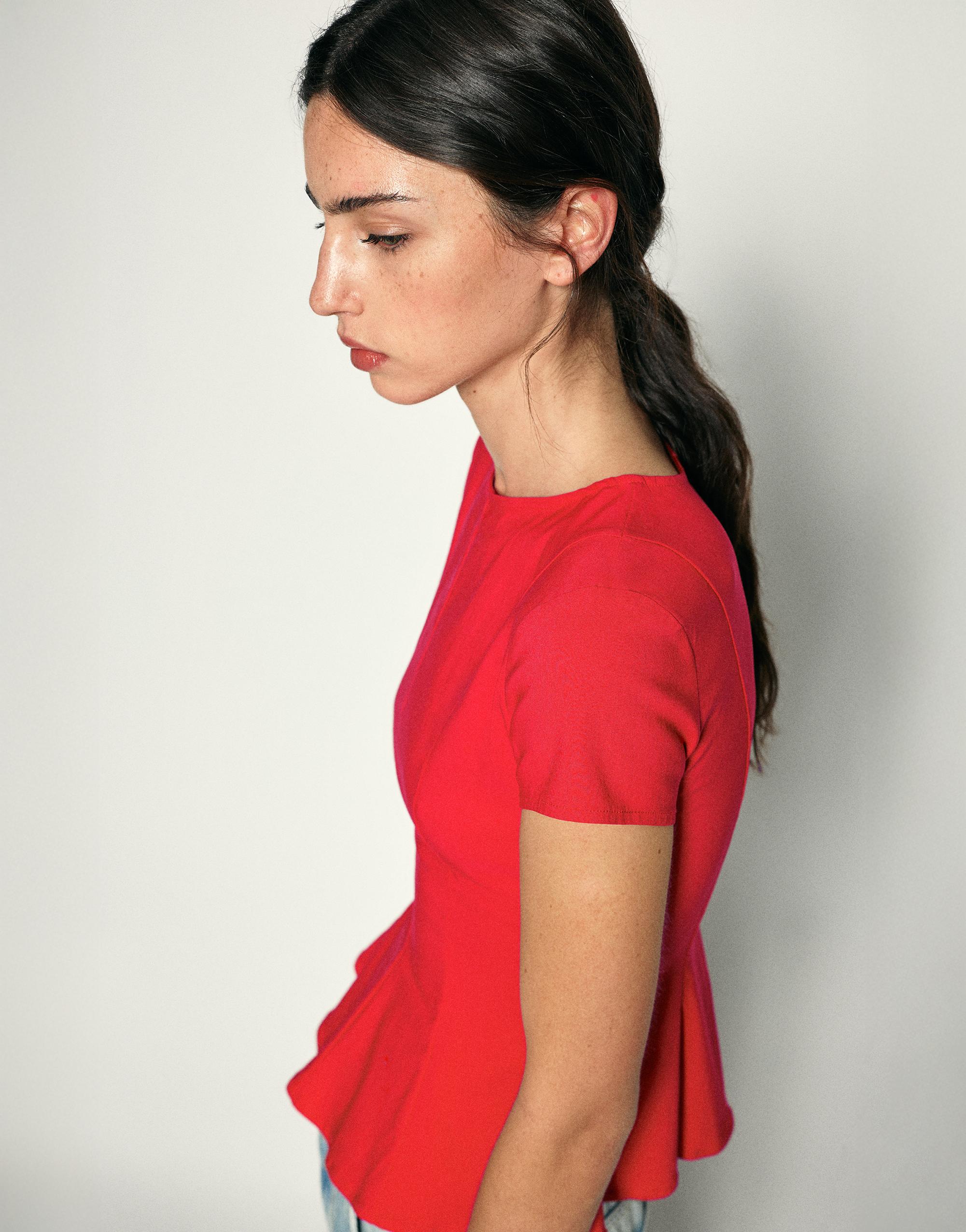 Peplum top — Red