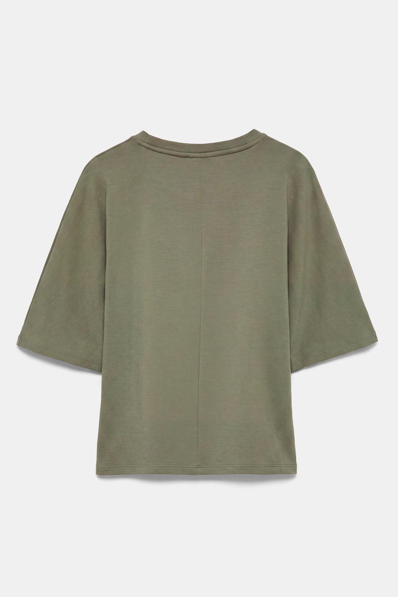 Soft-touch boxy T-shirt — Khaki