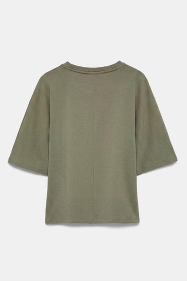Soft-touch boxy T-shirt — Khaki 5