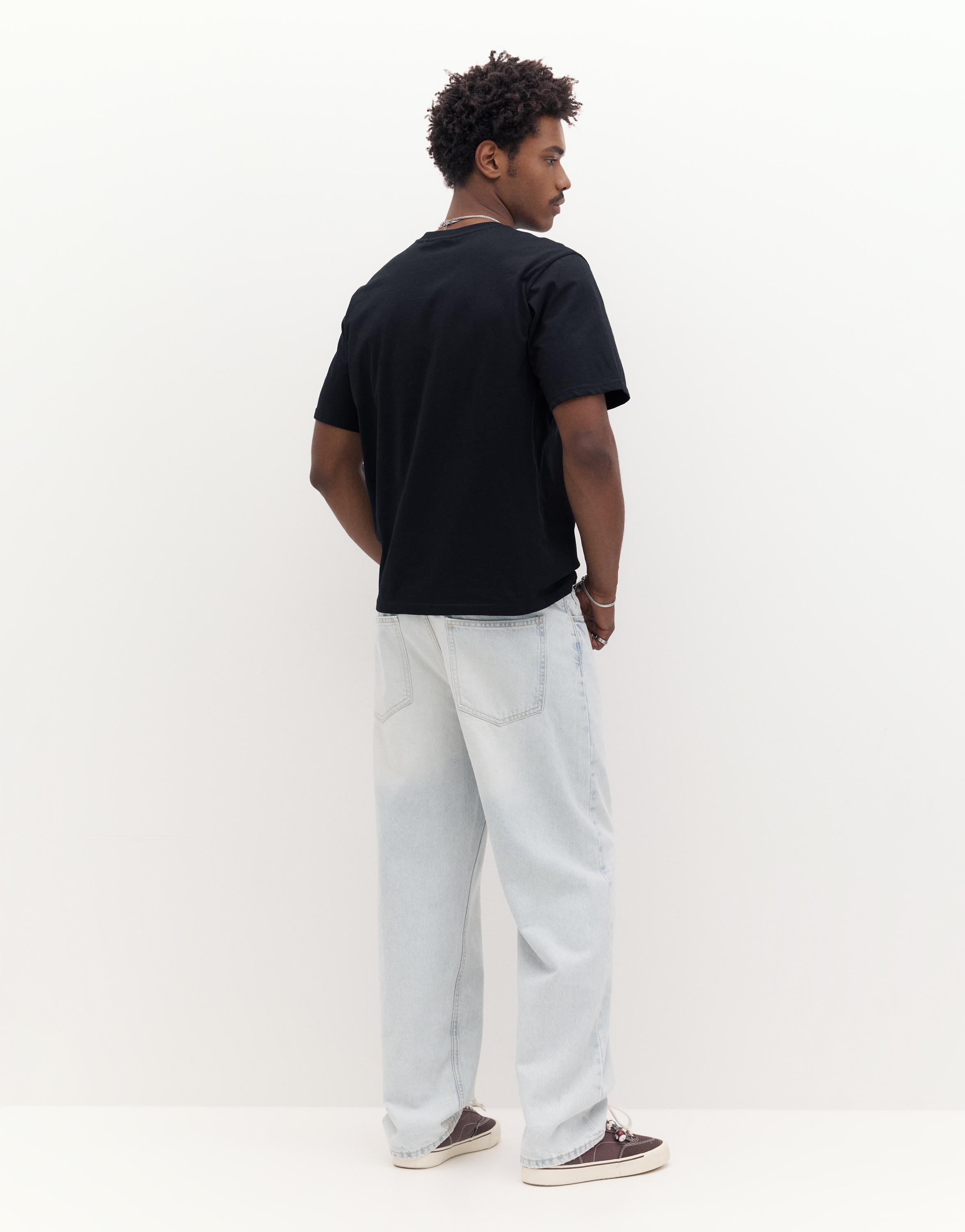 Basic short sleeve cotton T-shirt — Black