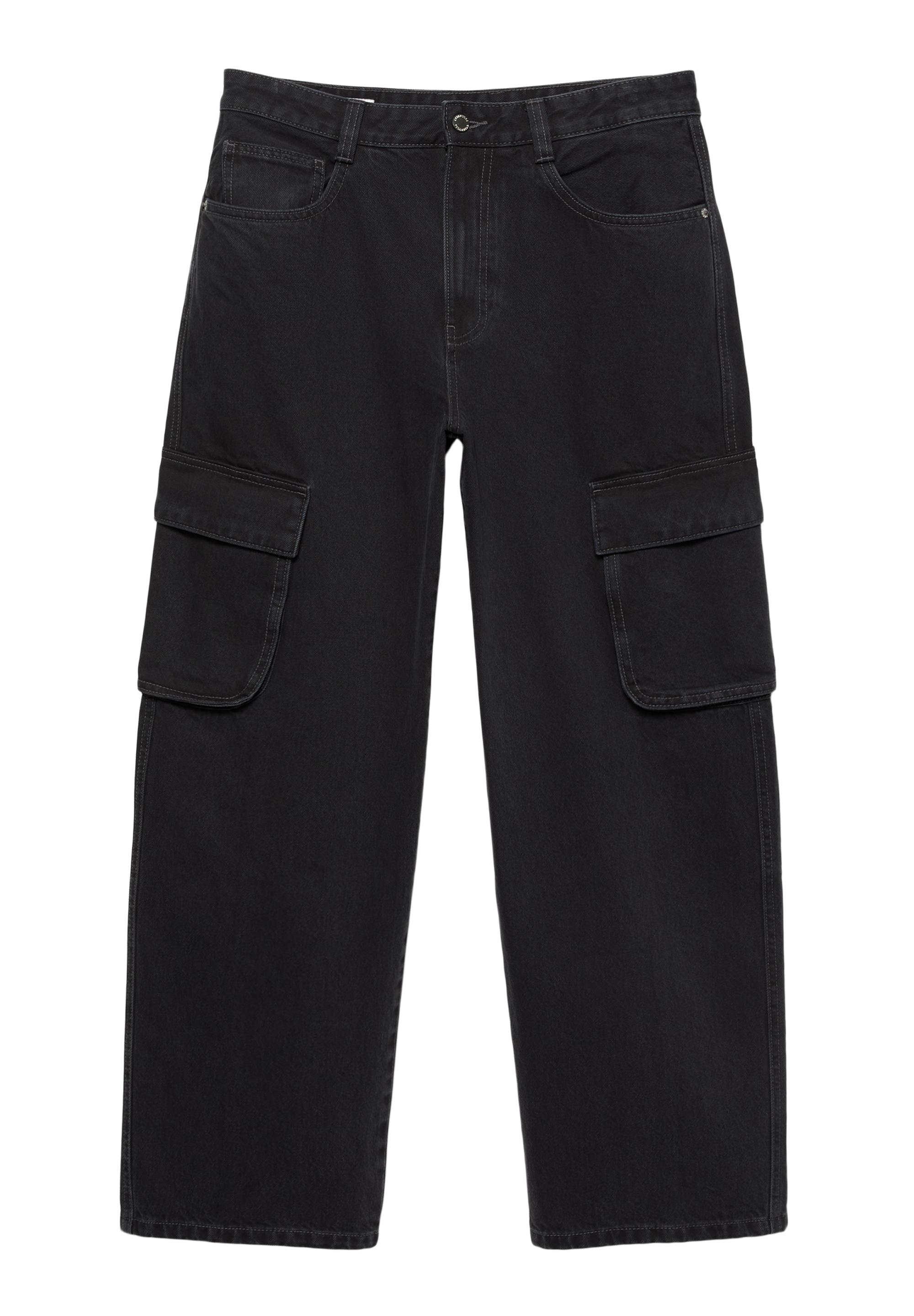 Baggy cargo jeans — Faded black