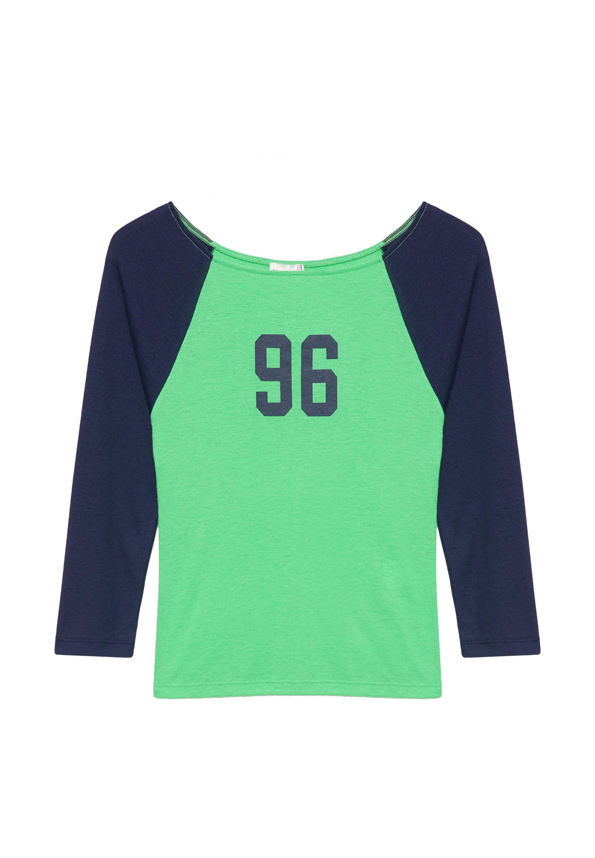 Raglan sleeve graphic T-shirt — Green
