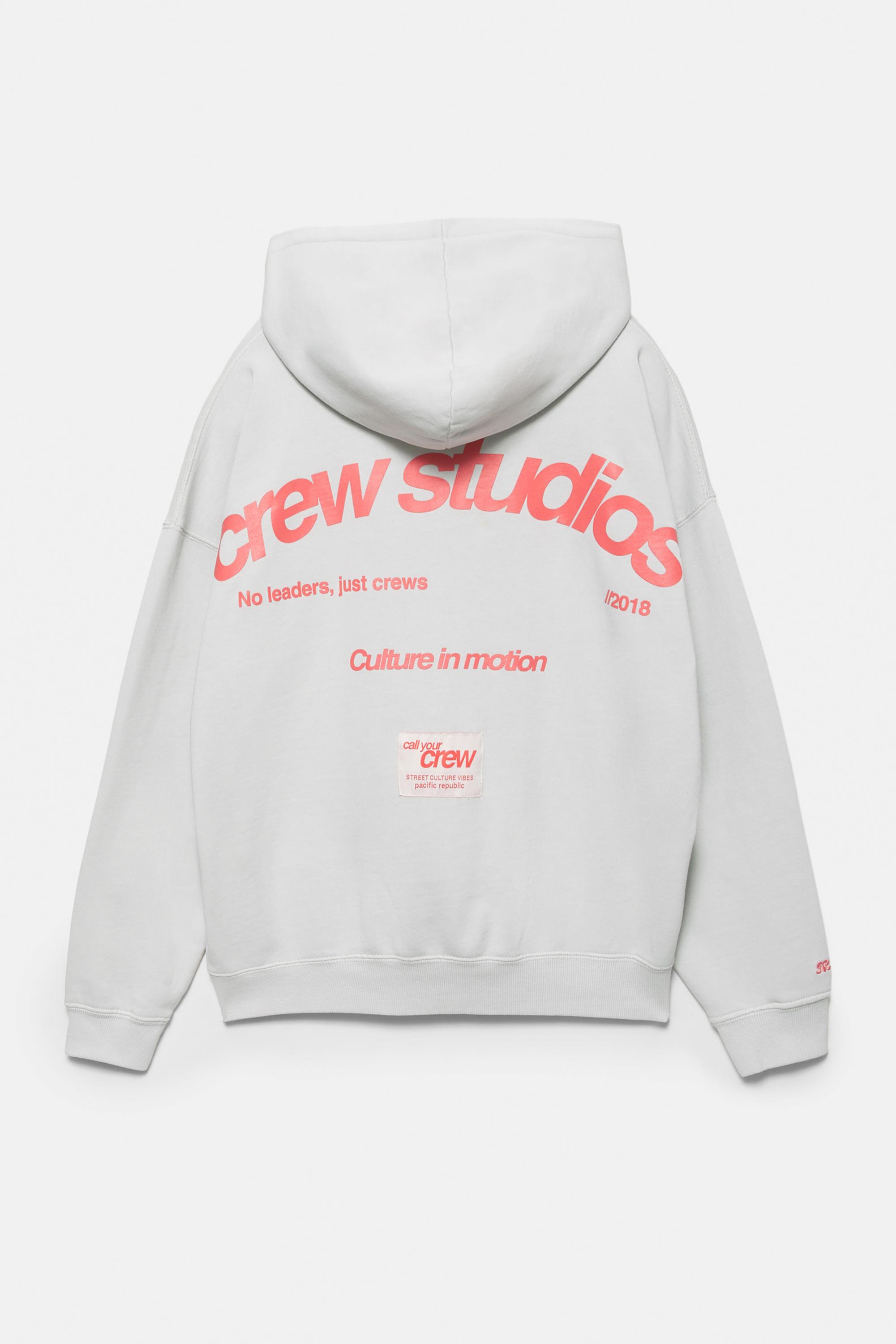 Kapüşonlu crew studios sweatshirt - Görsel 17