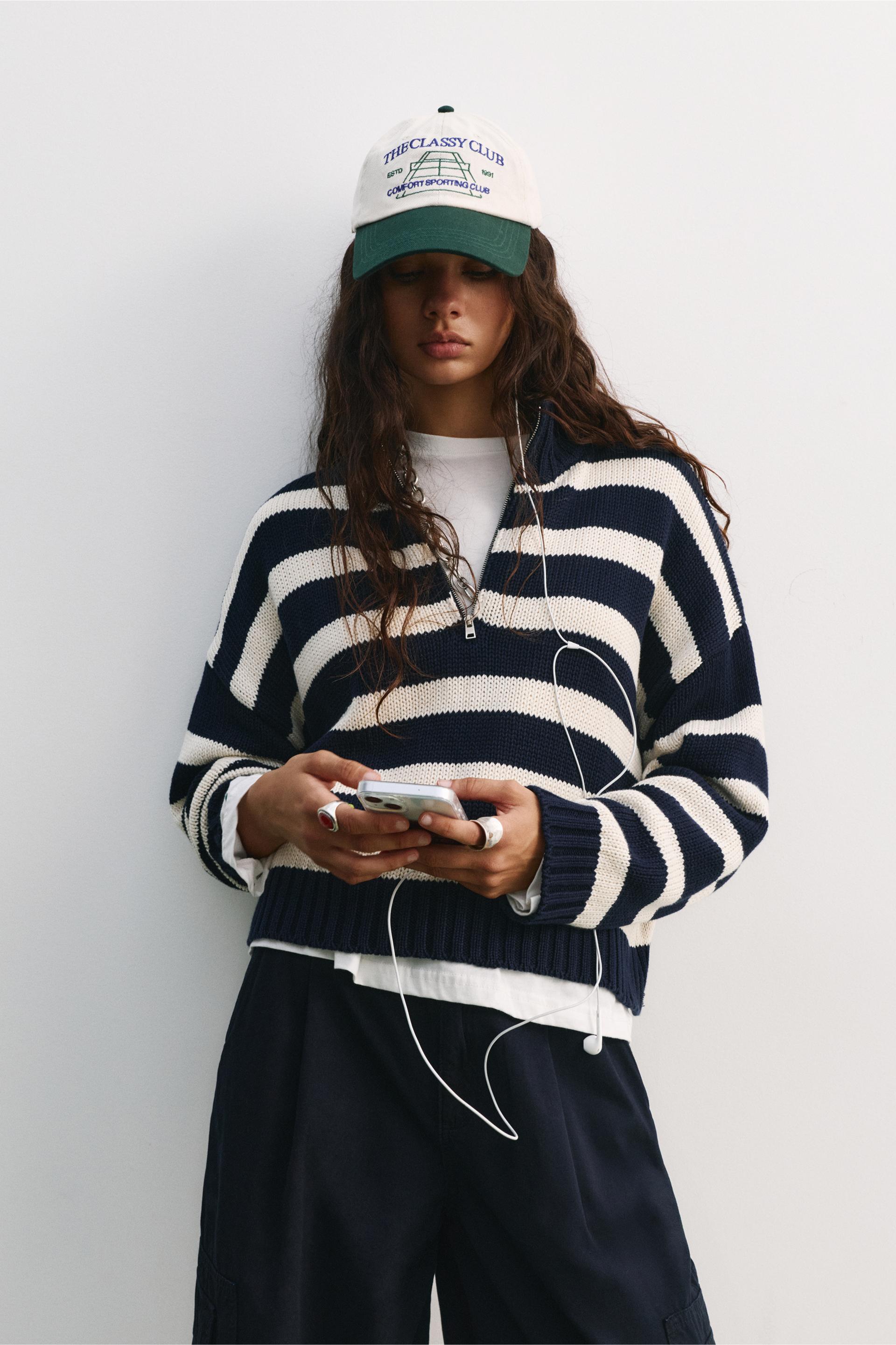 Jerséis Jersey Rayas Cremallera Zara Jersey Cuello Alto Zara