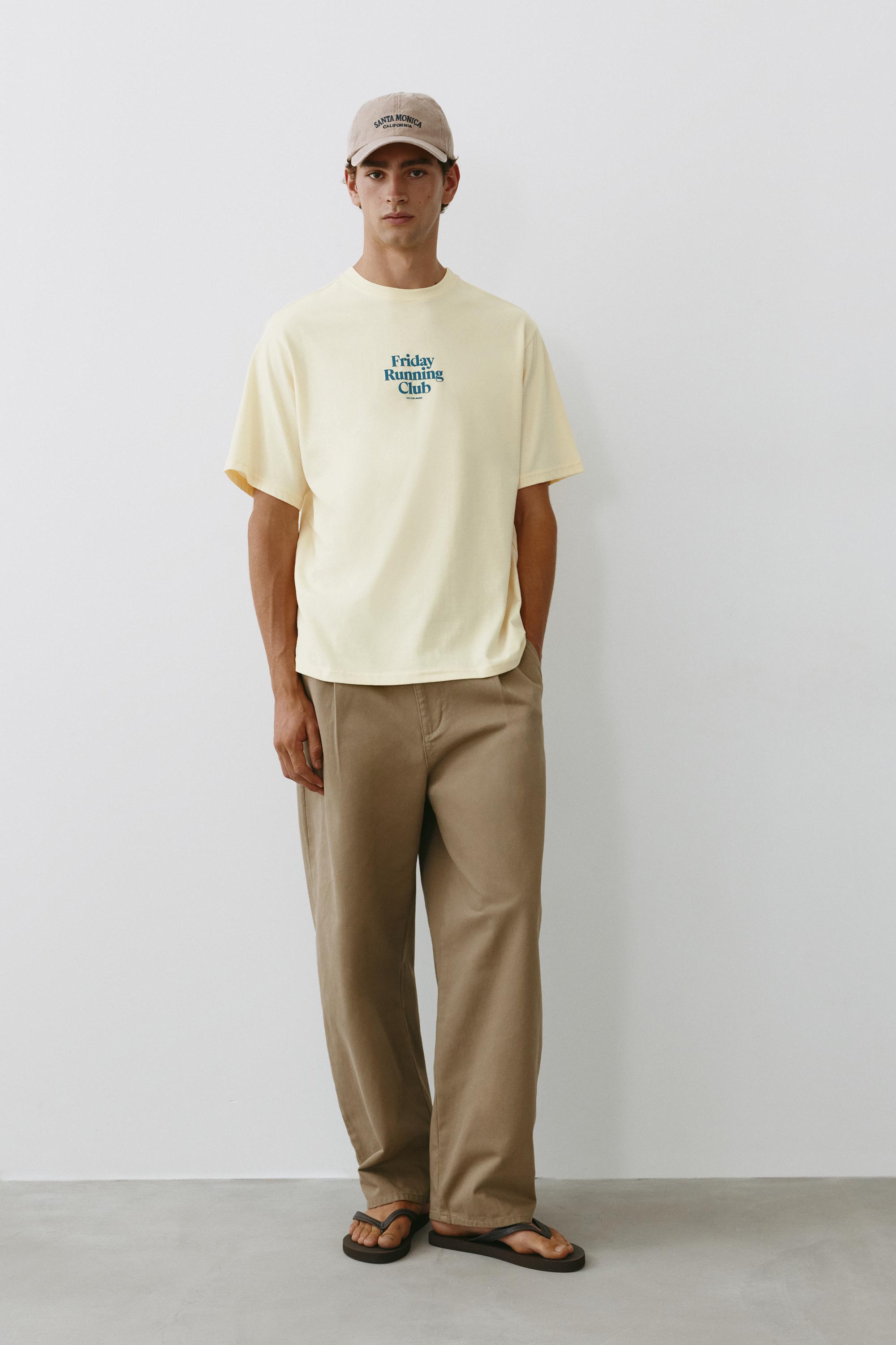 Friday Running Club graphic T-shirt — Yellow