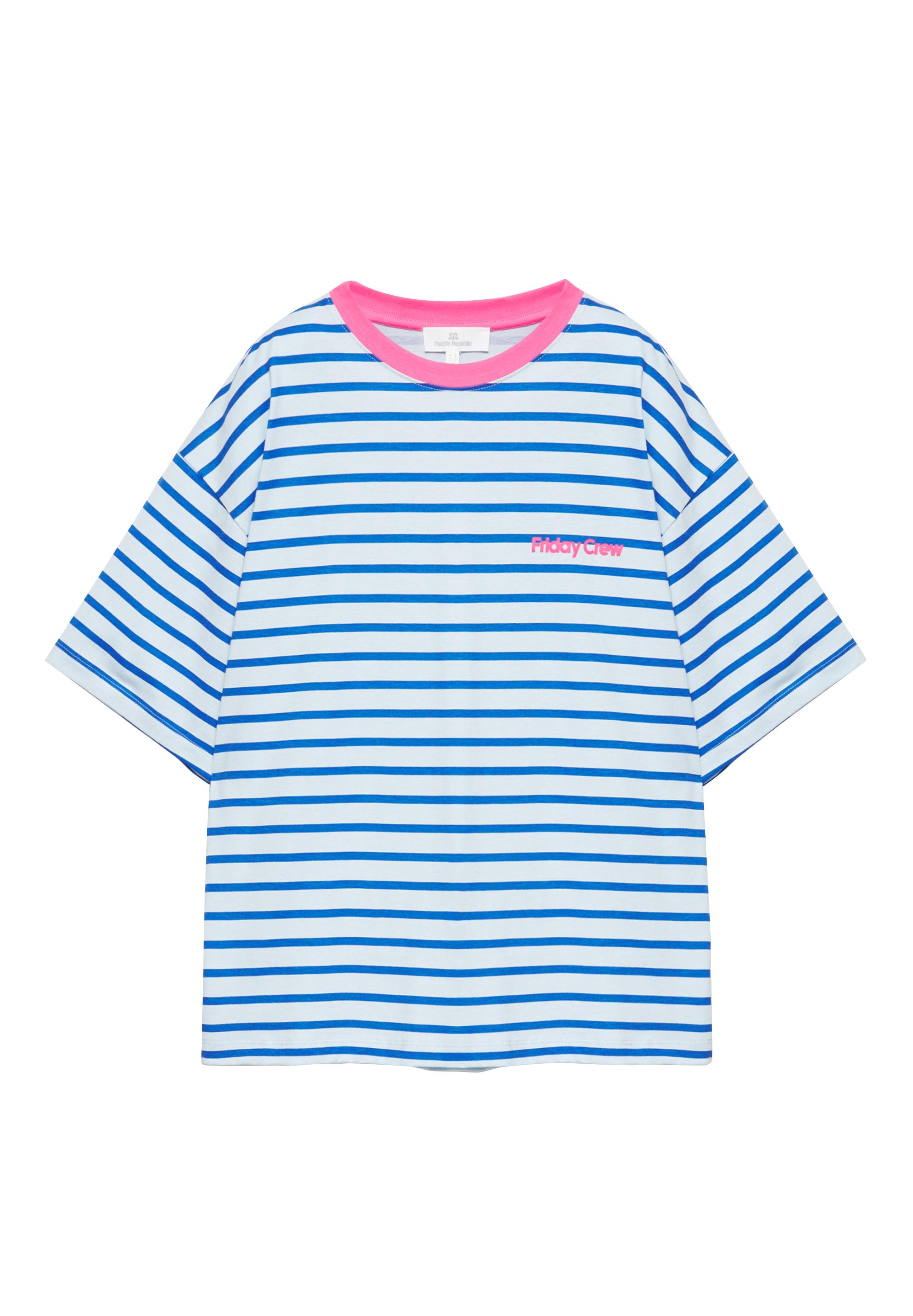 Striped short sleeve T-shirt — Deep blue