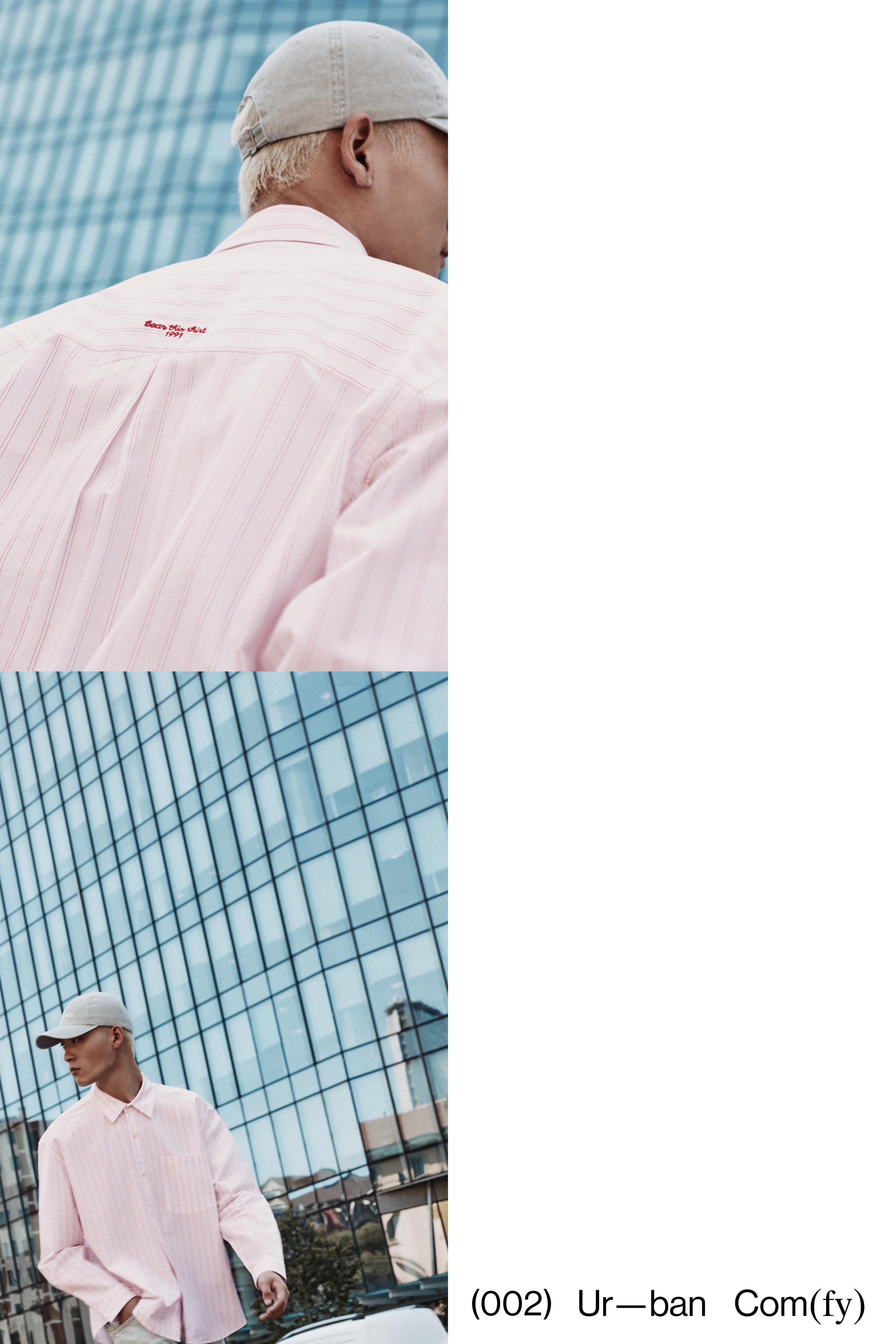 Striped long sleeve shirt — Rose pink