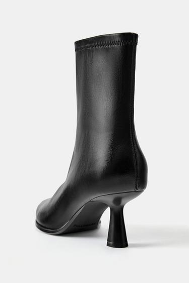 Stretch fabric high-heel ankle boots — Black 4