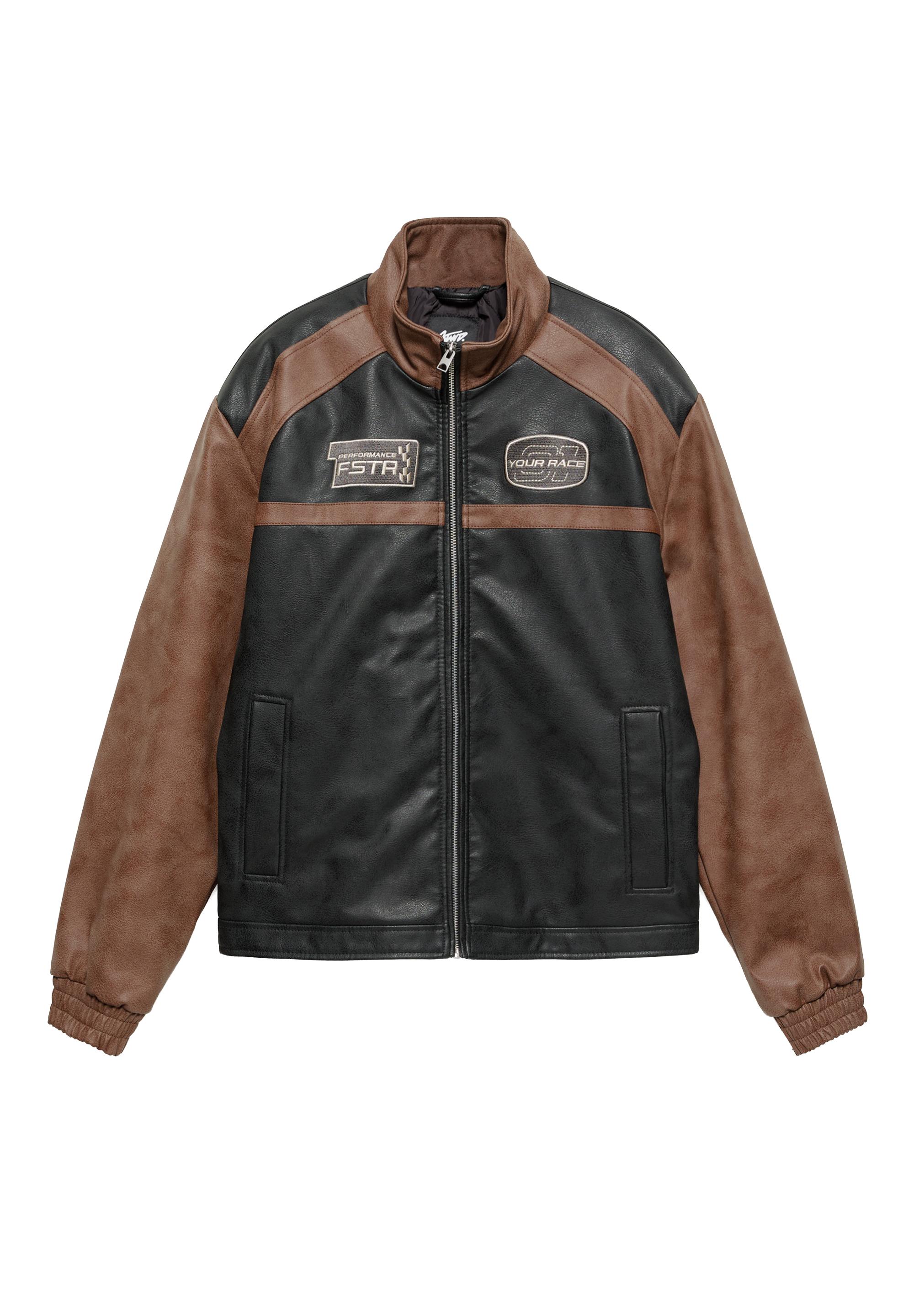 Pull&Bear Panelli suni deri ceket görsel 8
