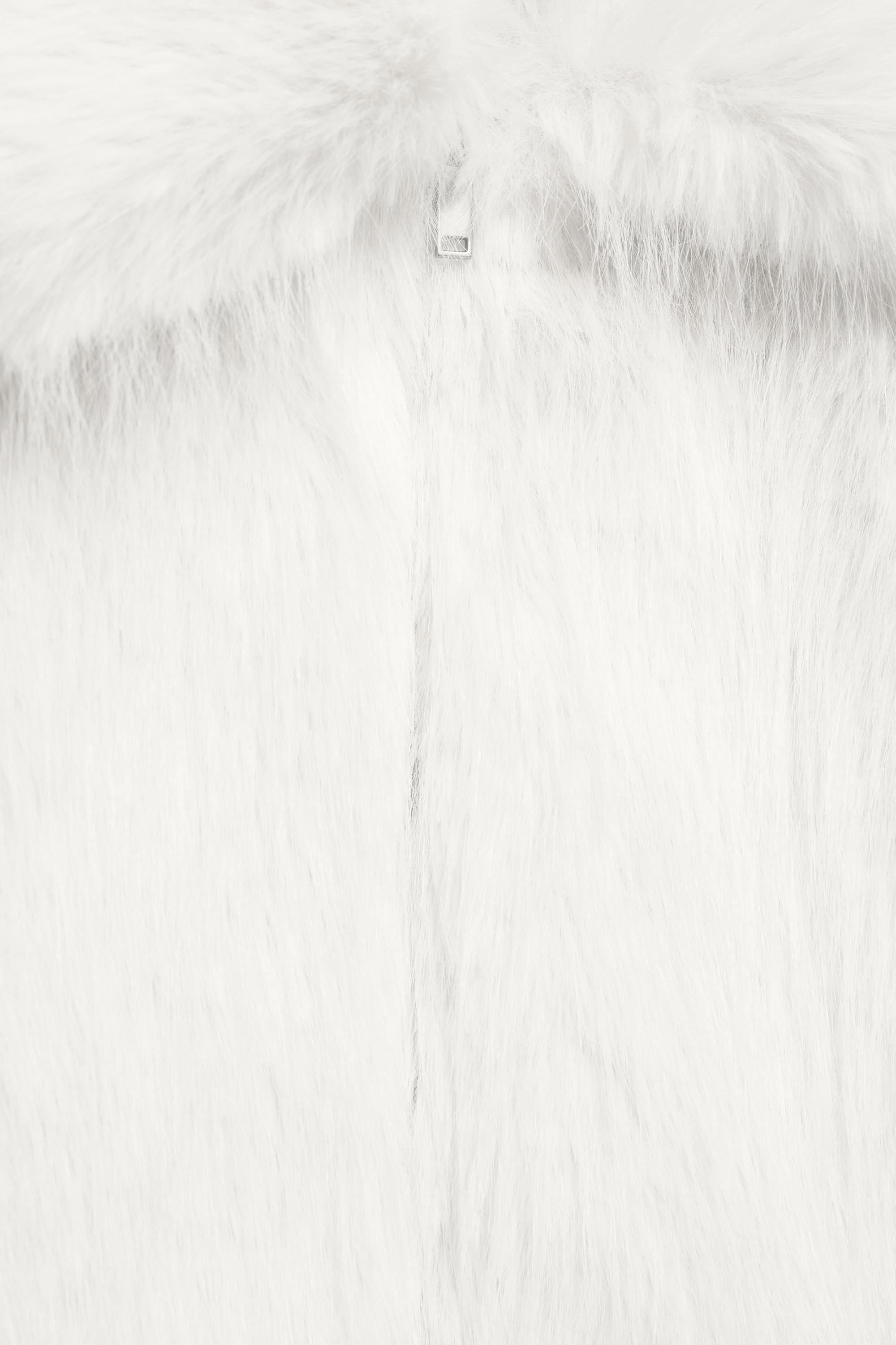 Beyaz suni kürk ceket - Görsel 21