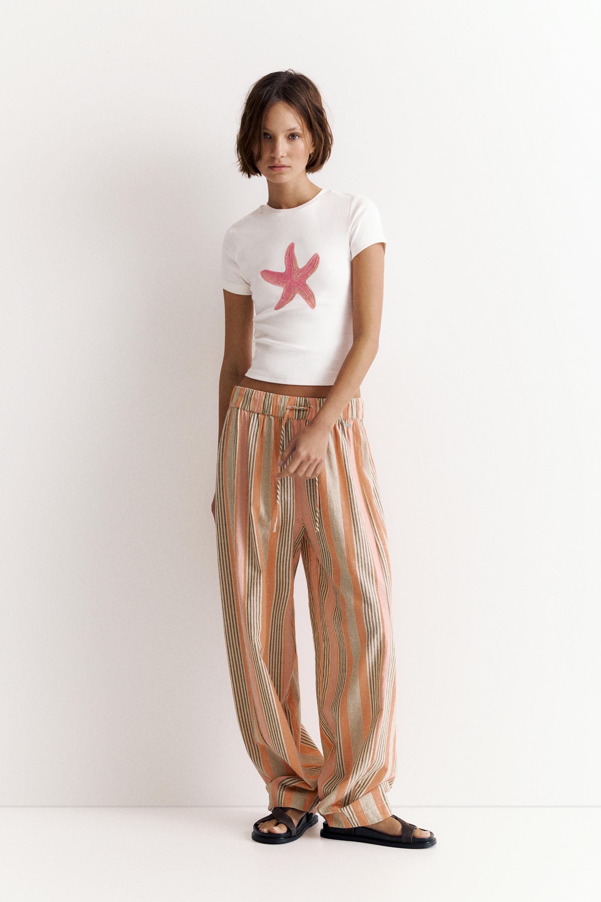 Rhinestone starfish T-shirt — White