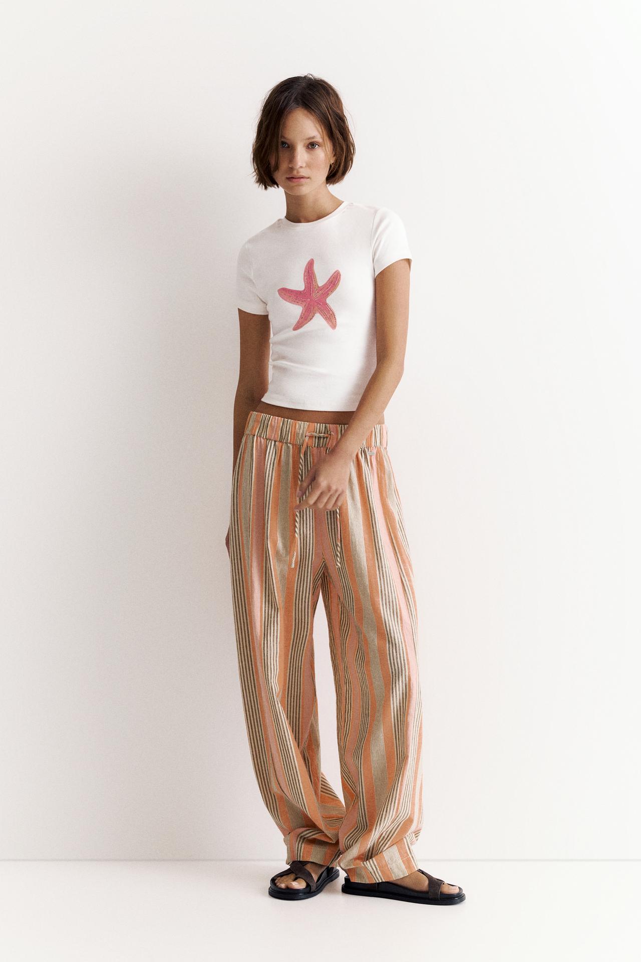 Rhinestone starfish T-shirt — White