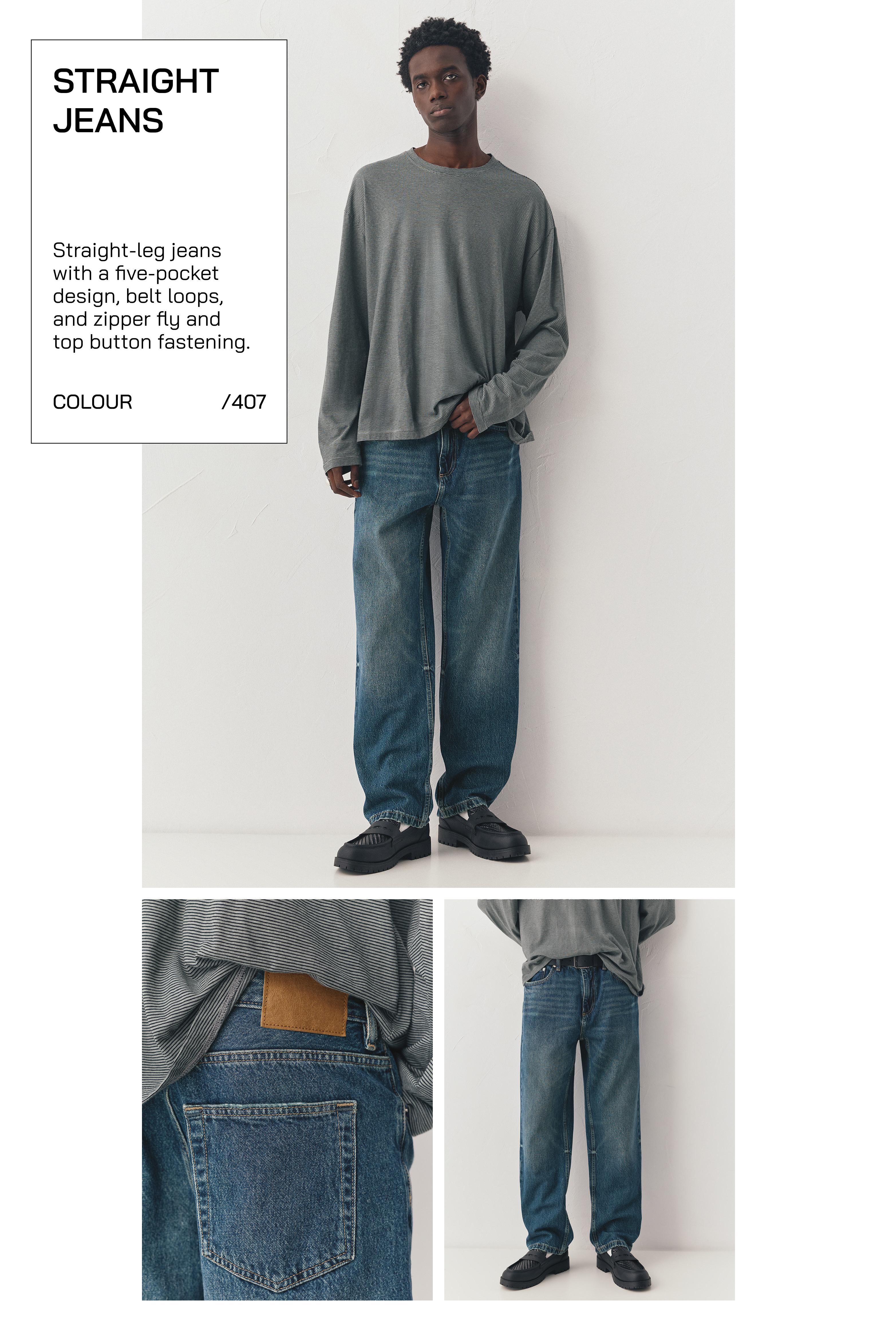 Straight-leg jeans — Dark blue