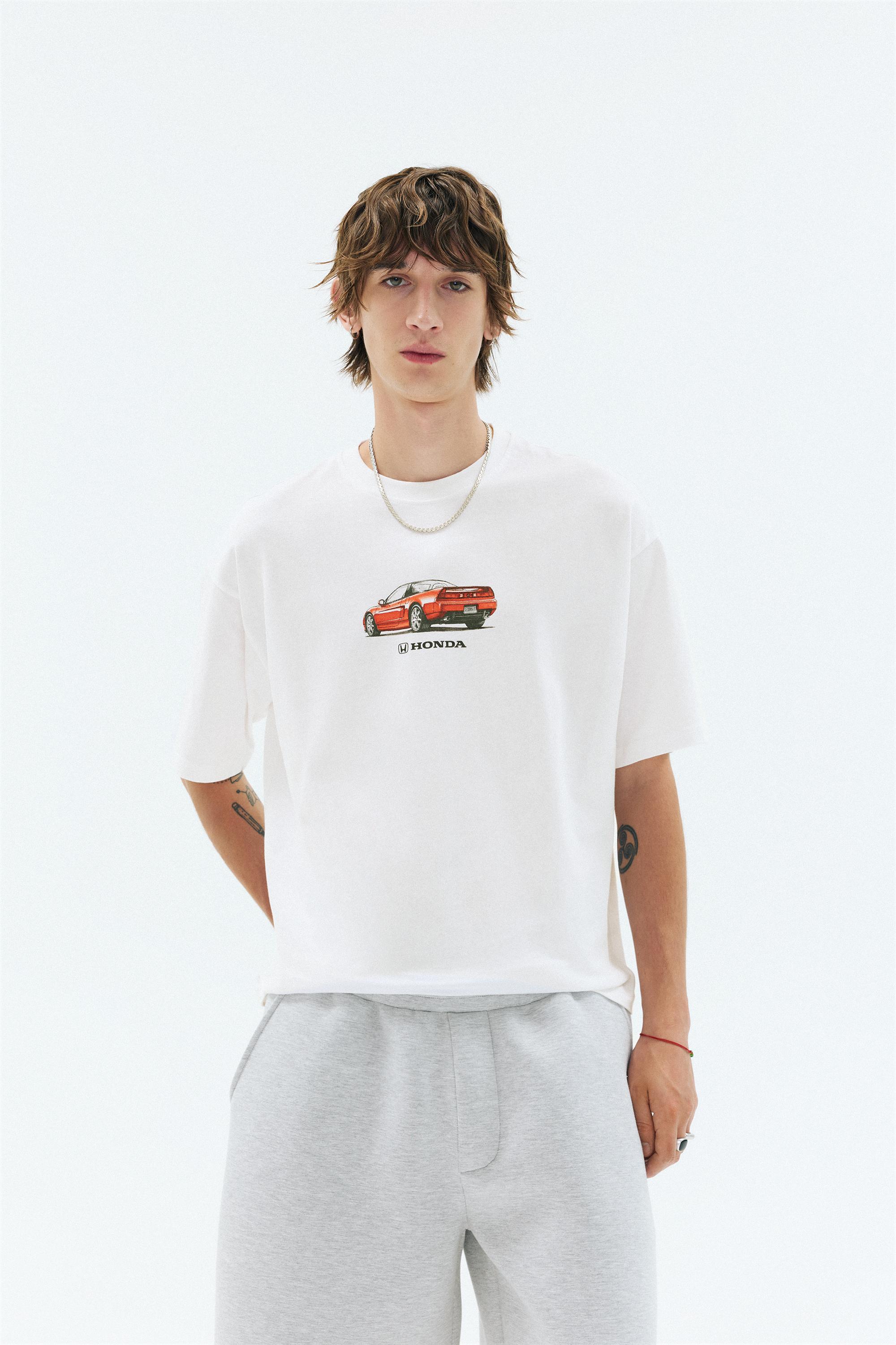 Honda car graphic T-shirt — Off white