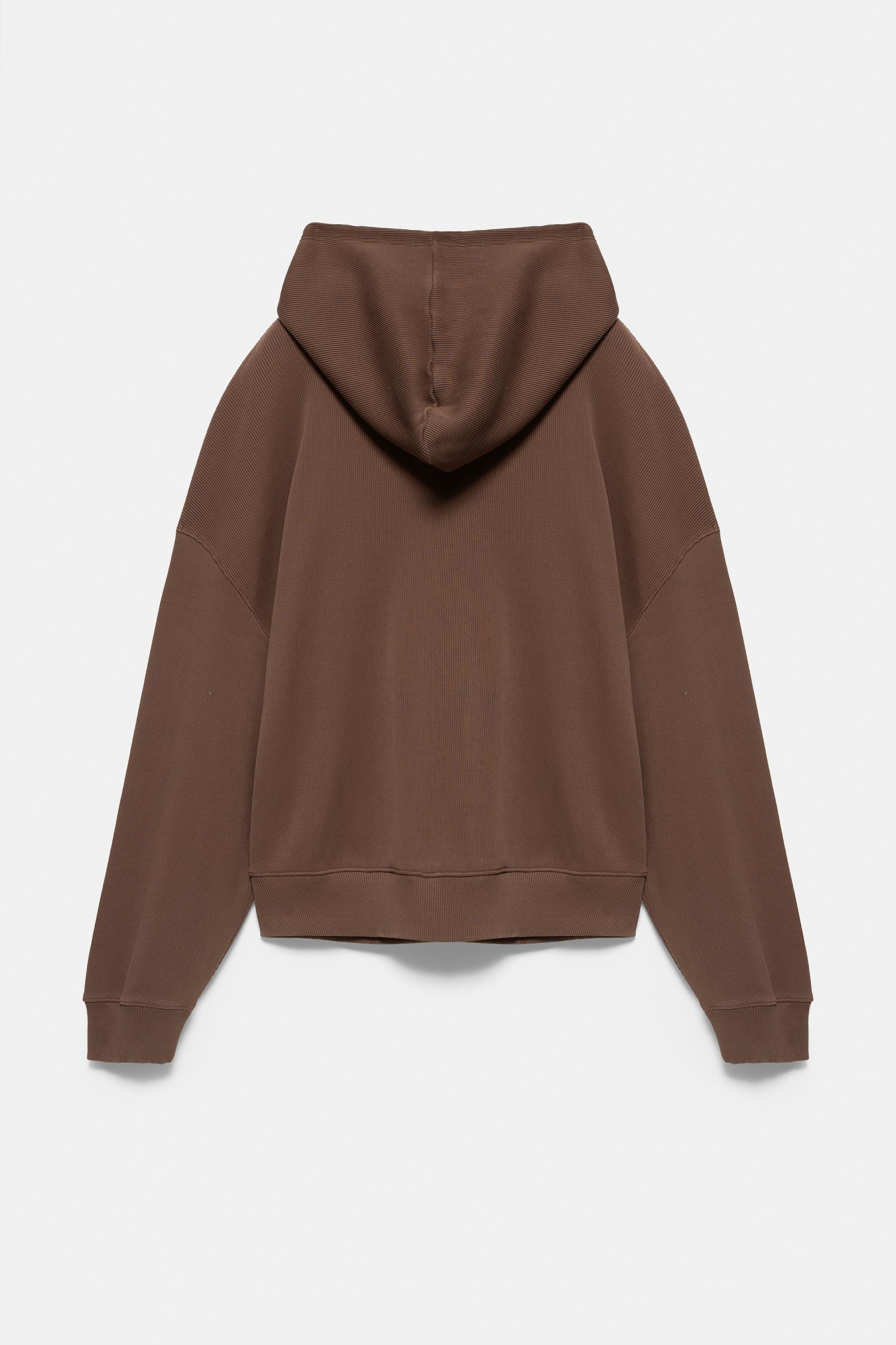 Pull&Bear Nakışlı fermuarlı kapüşonlu sweatshirt