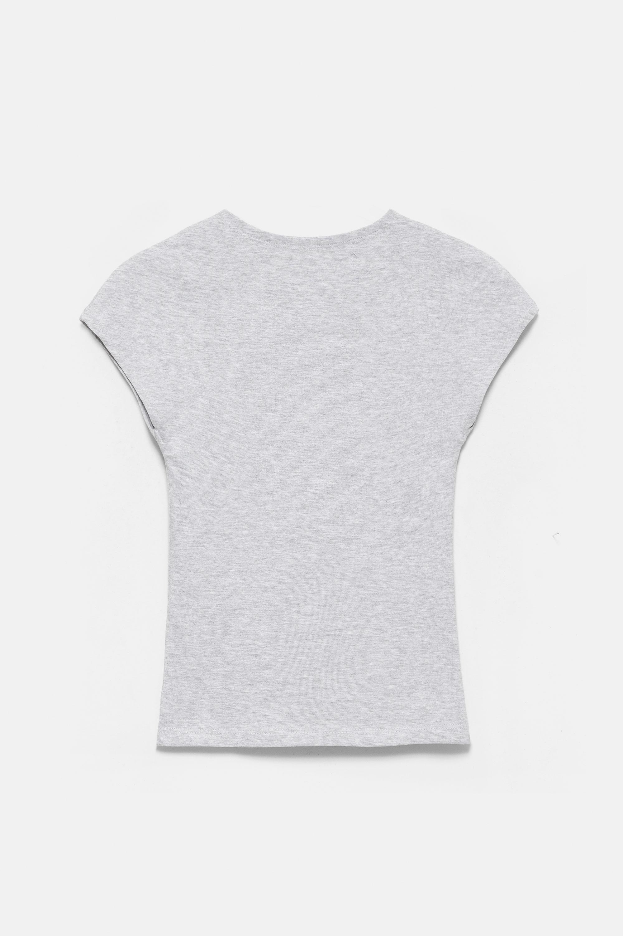 Dar Kesim Kısa Kollu Tişört - Görsel 146