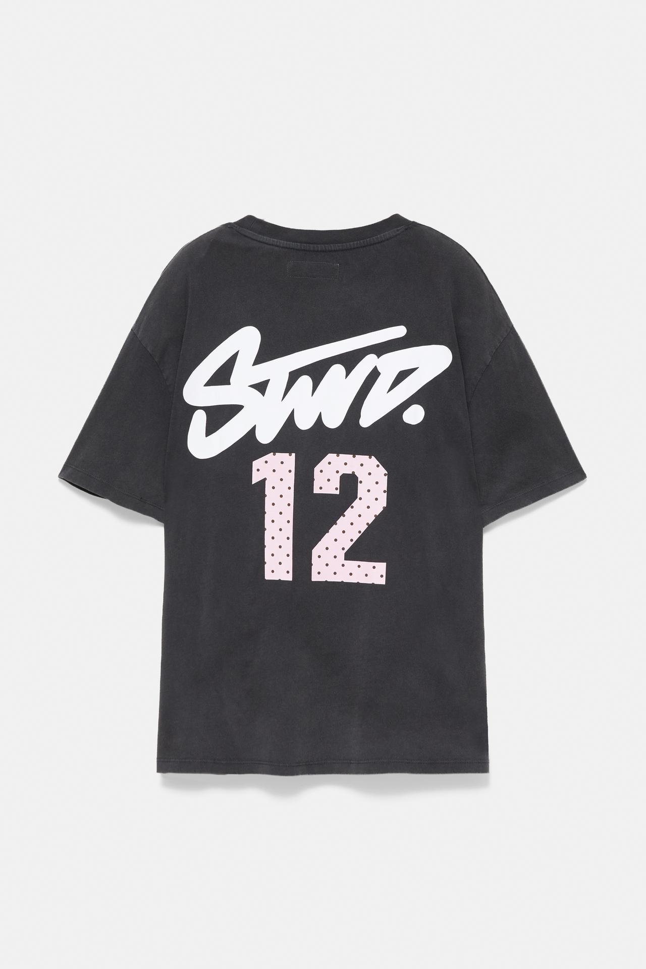 STWD number graphic T-shirt — Faded black