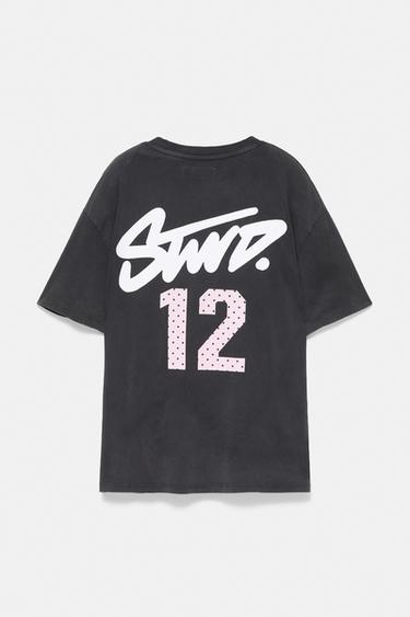 STWD number graphic T-shirt — Faded black 8