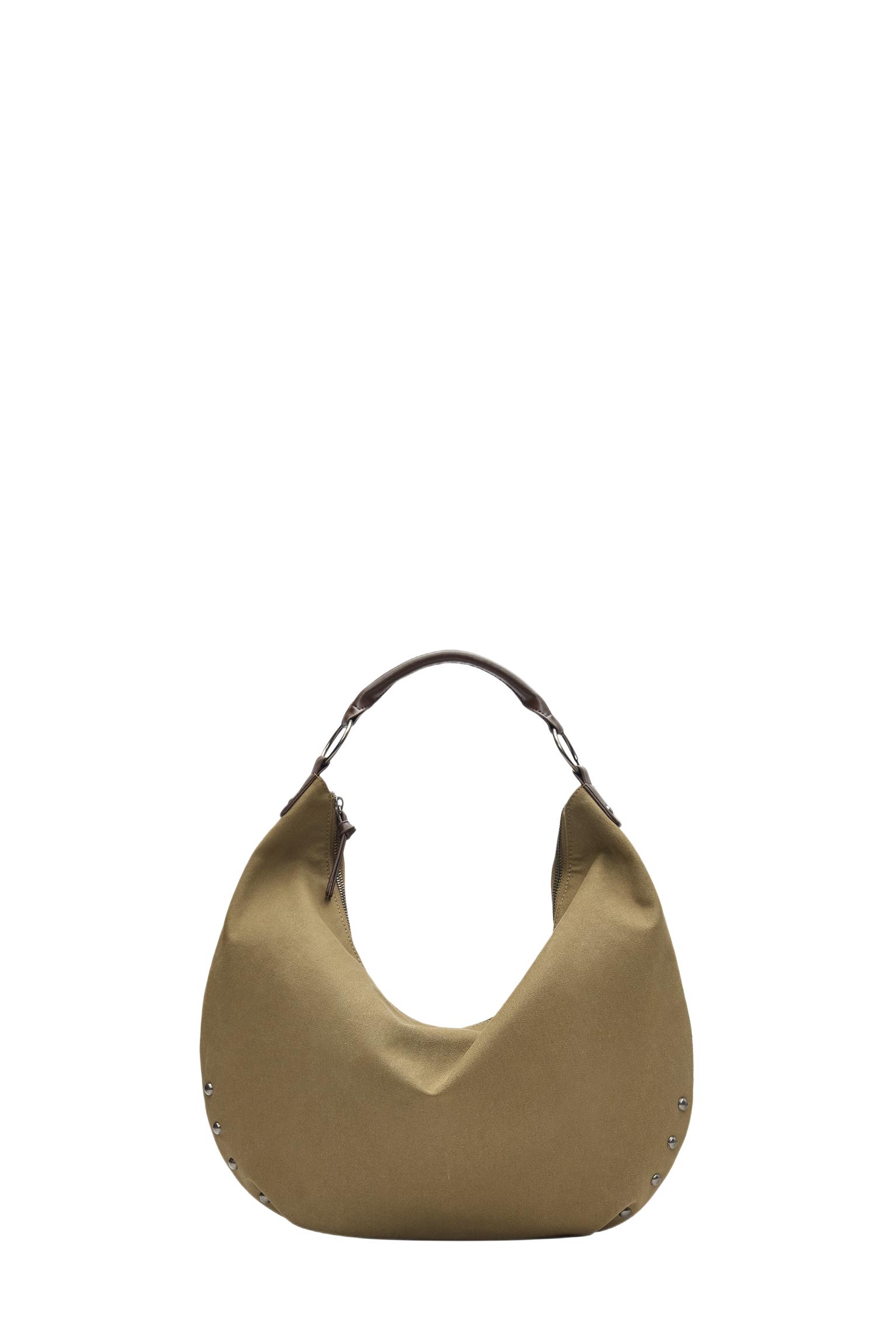 Ring stud tote bag — Beige