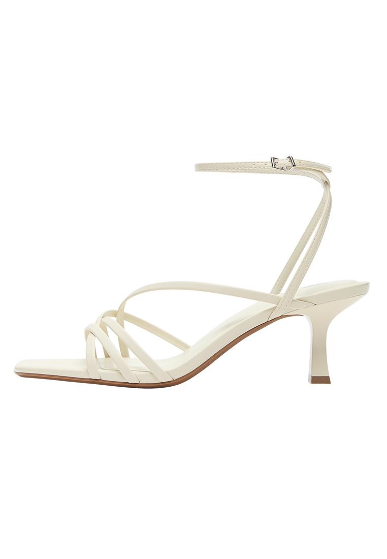 Strappy high-heel sandals — Ecru