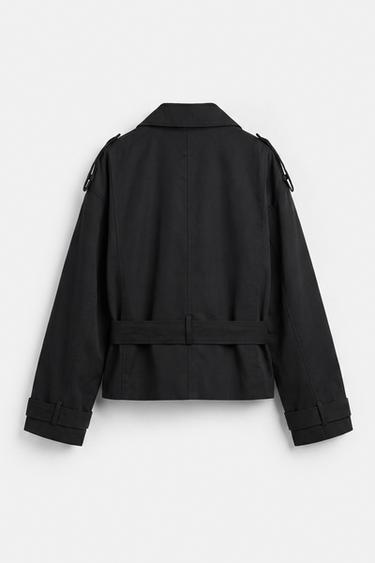Short belted trench coat — Black 5