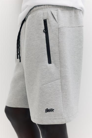 Regular fit jogger Bermuda shorts — Grey marl 3