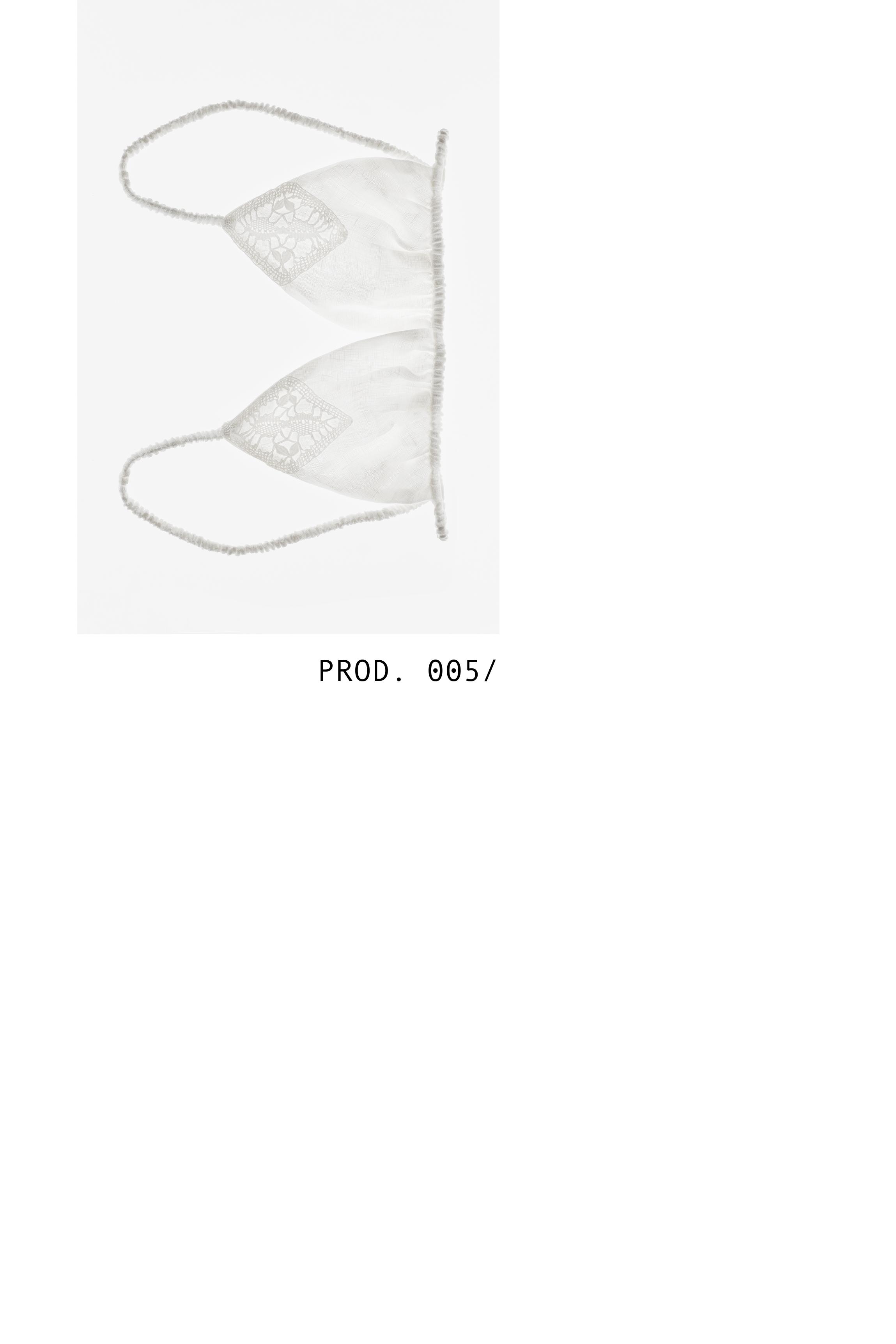 100% linen bralette top Encaixe de Camariñas x Pull&Bear — Off white
