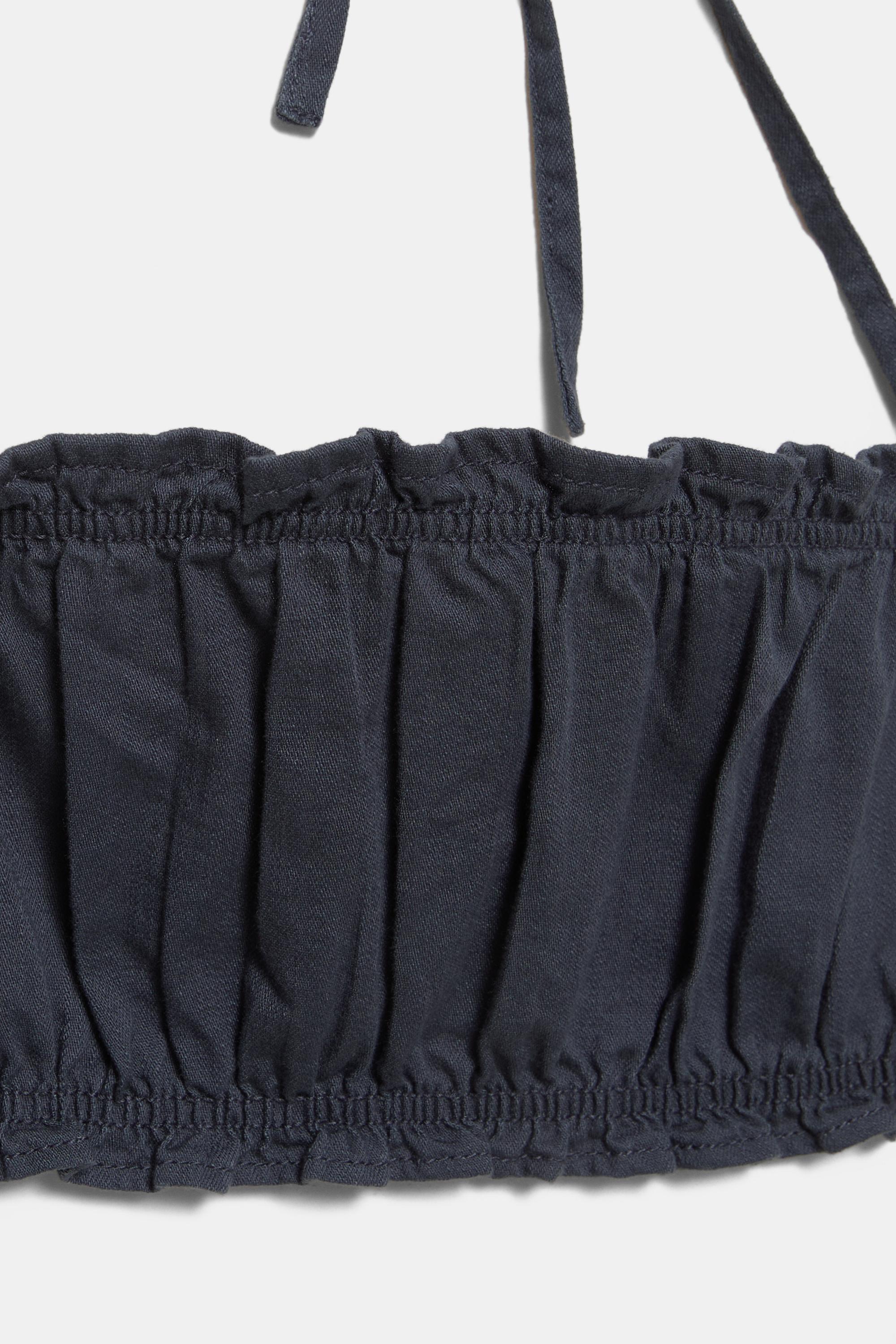 Gathered strappy top — Grey blue