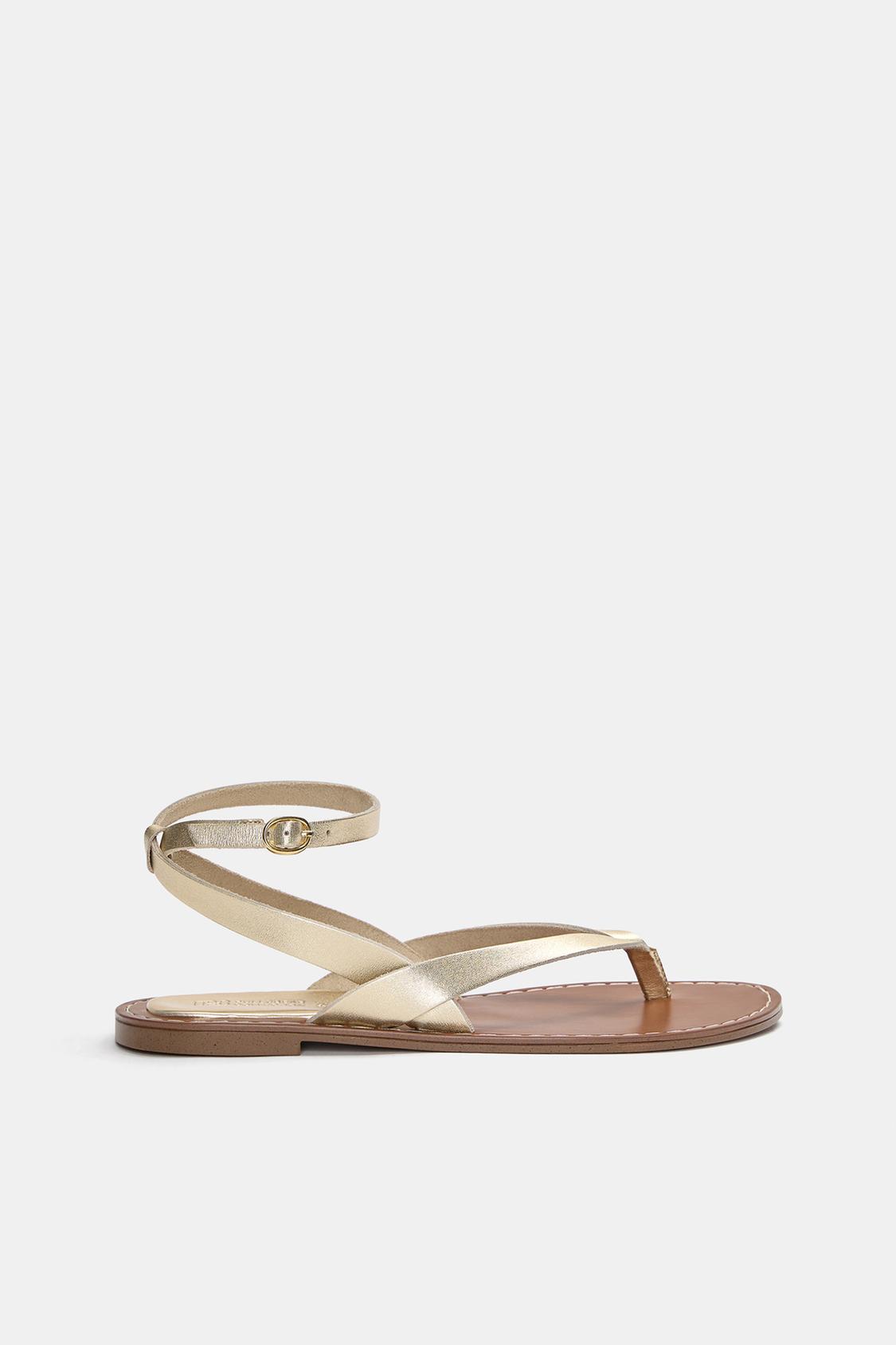 Mujer Sandalia Plana Pull And Bear Sandalias Doradas Sandalia