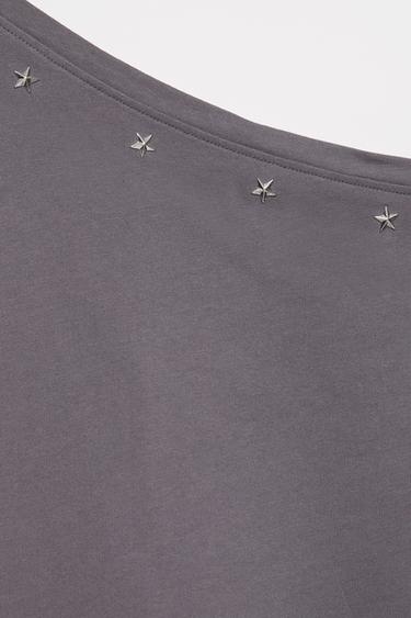Asymmetric star T-shirt — Grey/Blue 7
