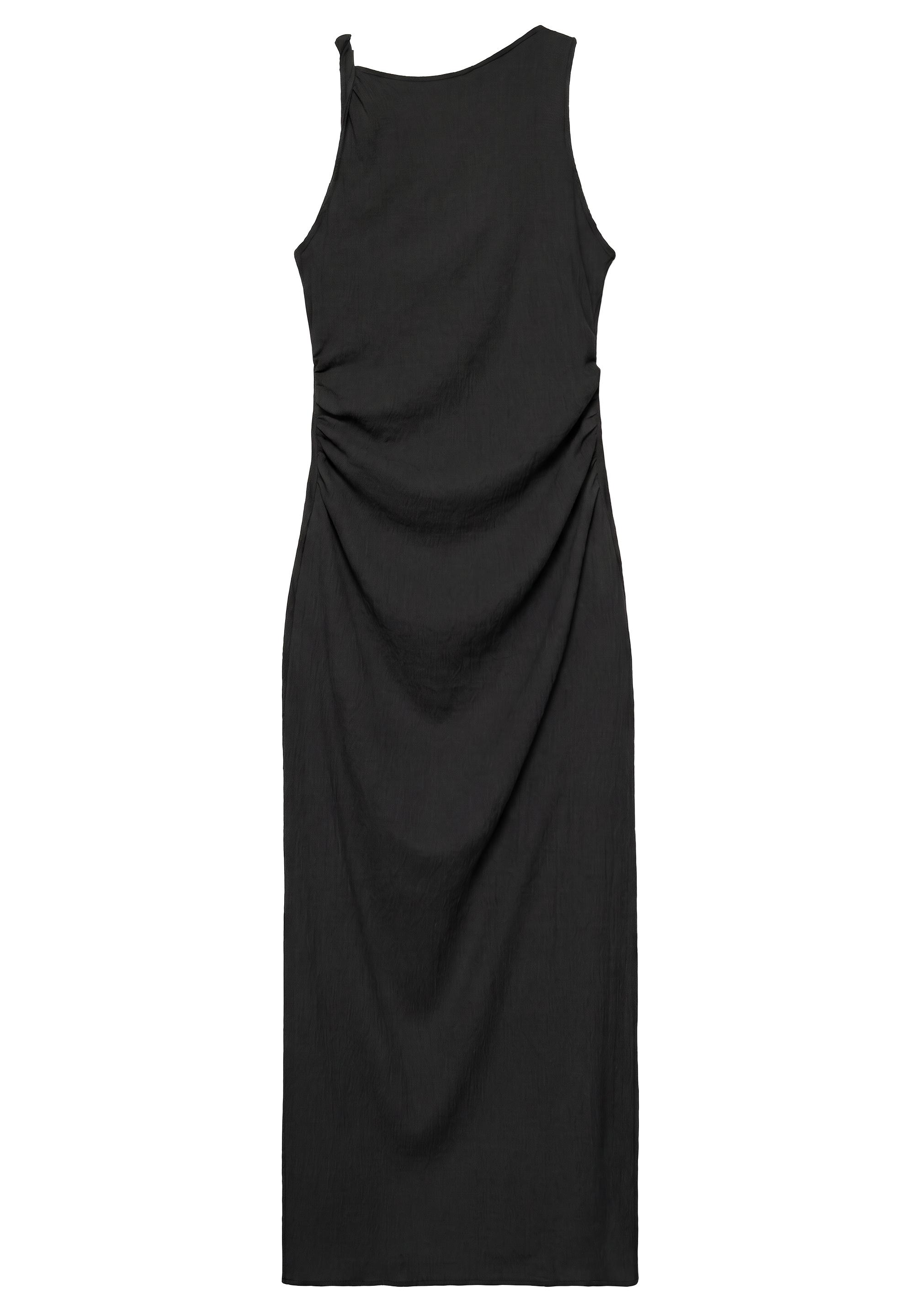 Gathered knot midi dress — Anthracite grey