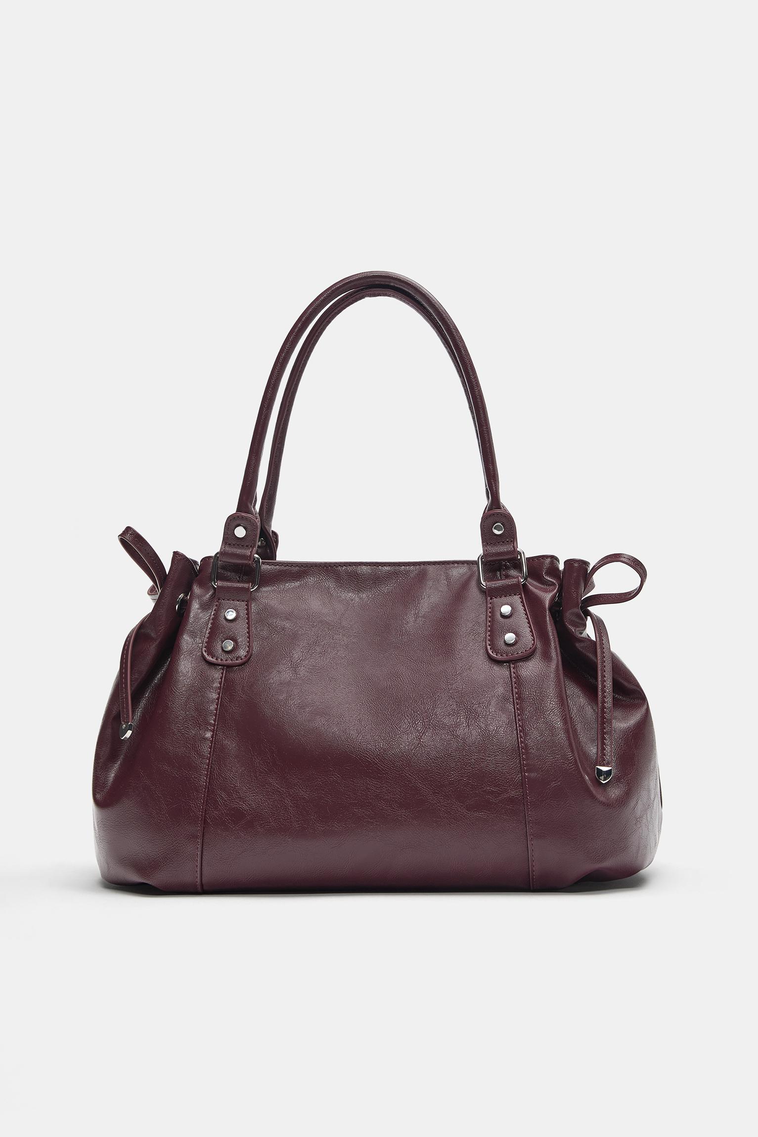 Bow detail tote bag — Burgundy
