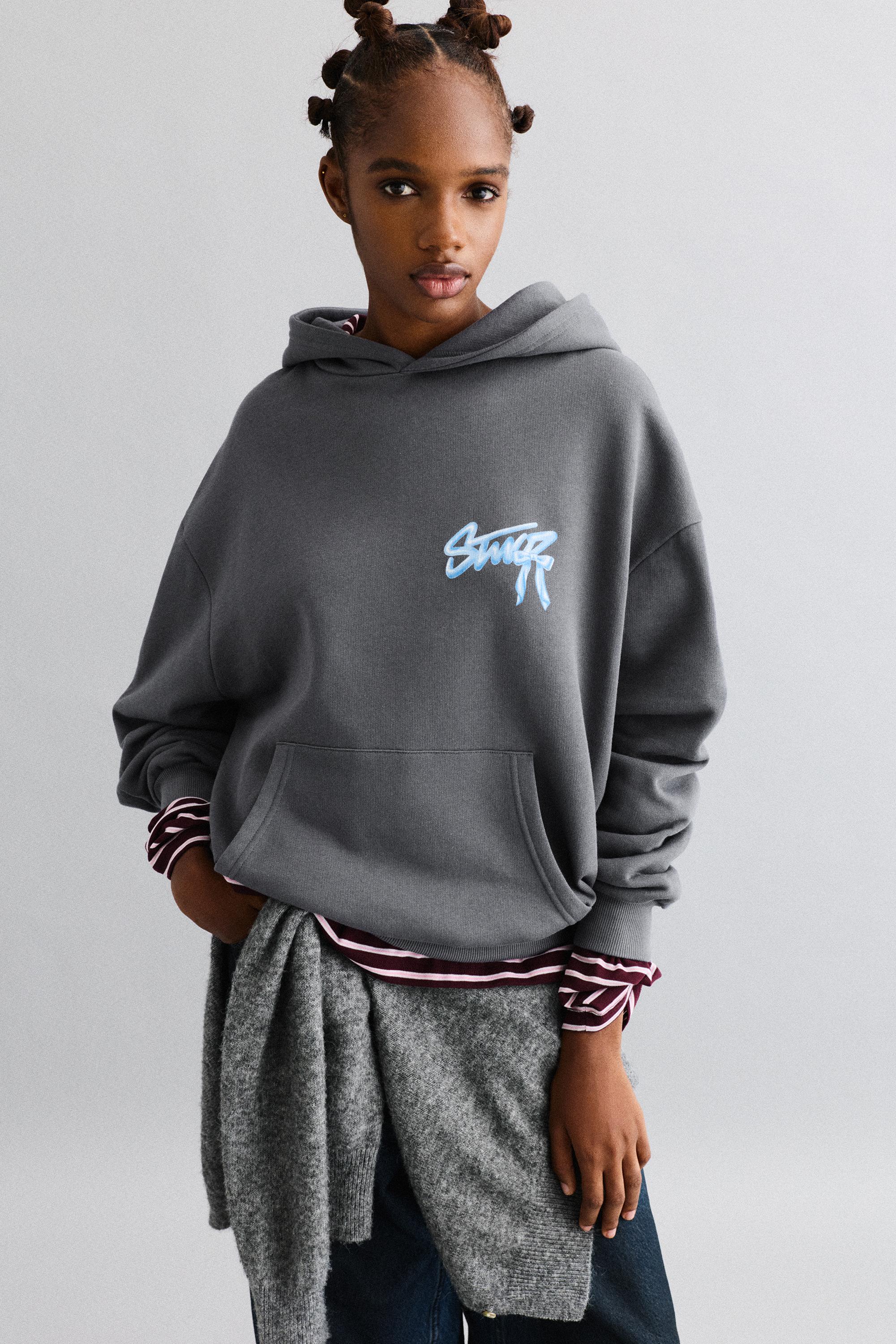 STWD bow hoodie — Anthracite grey