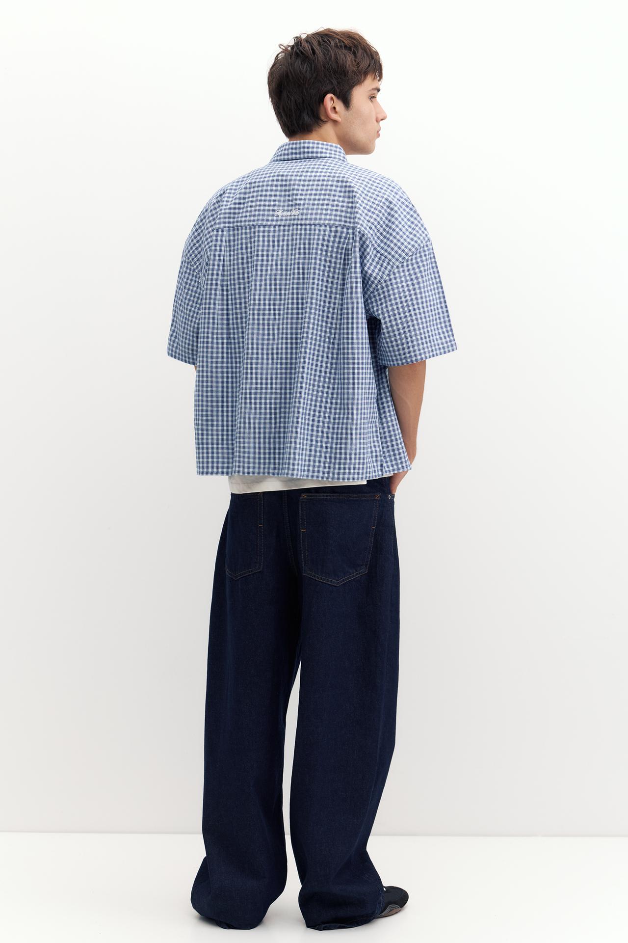 Short sleeve check shirt — Blue