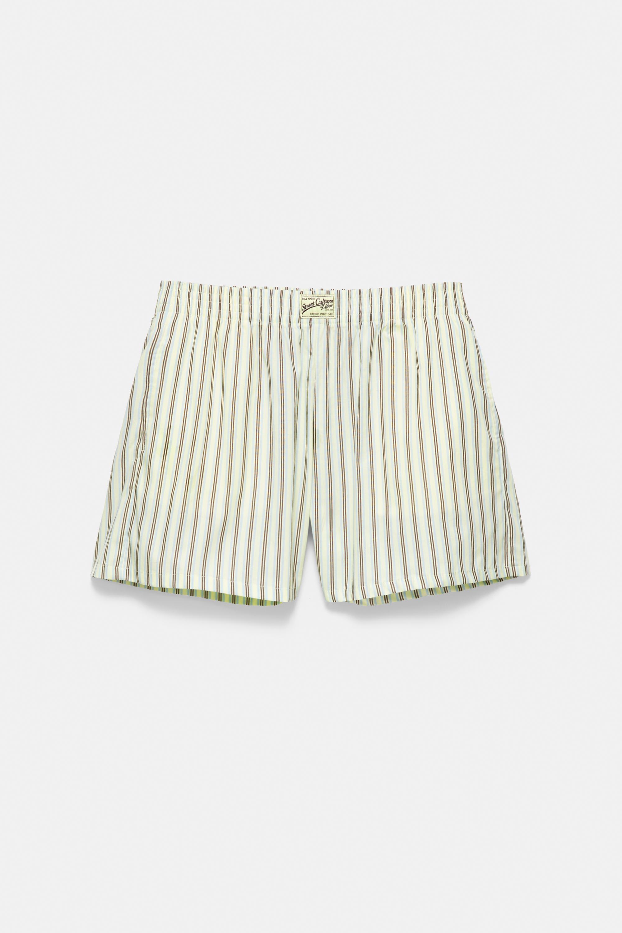 Striped Bermuda shorts — Yellow
