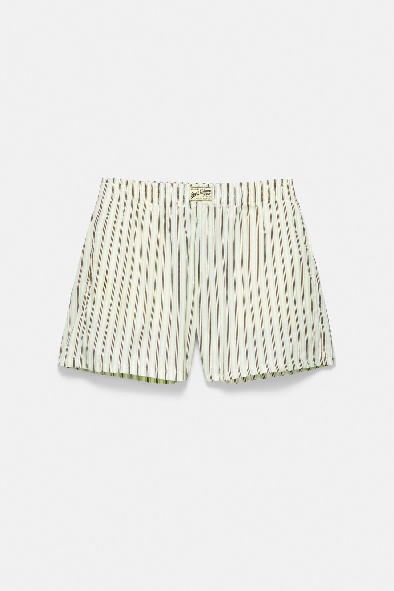 Striped Bermuda shorts — Yellow