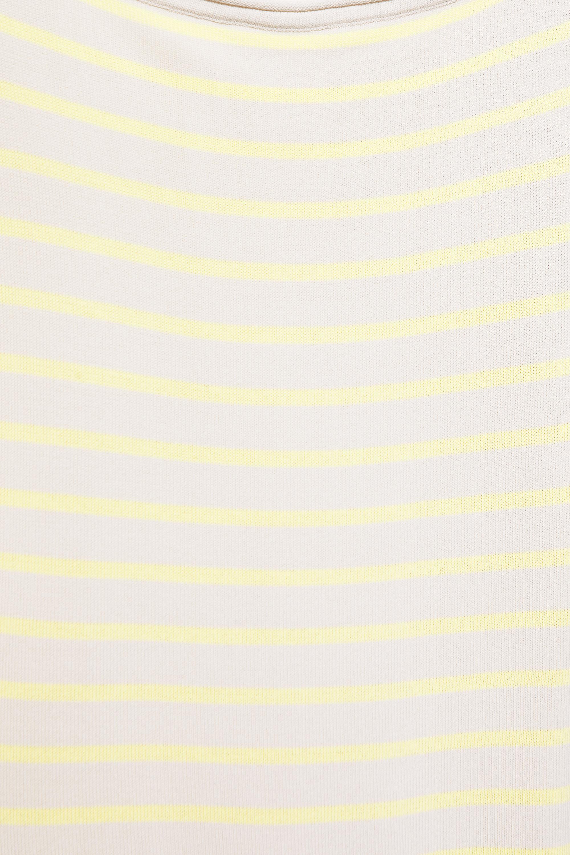 Short sleeve asymmetric knit top — Yellow