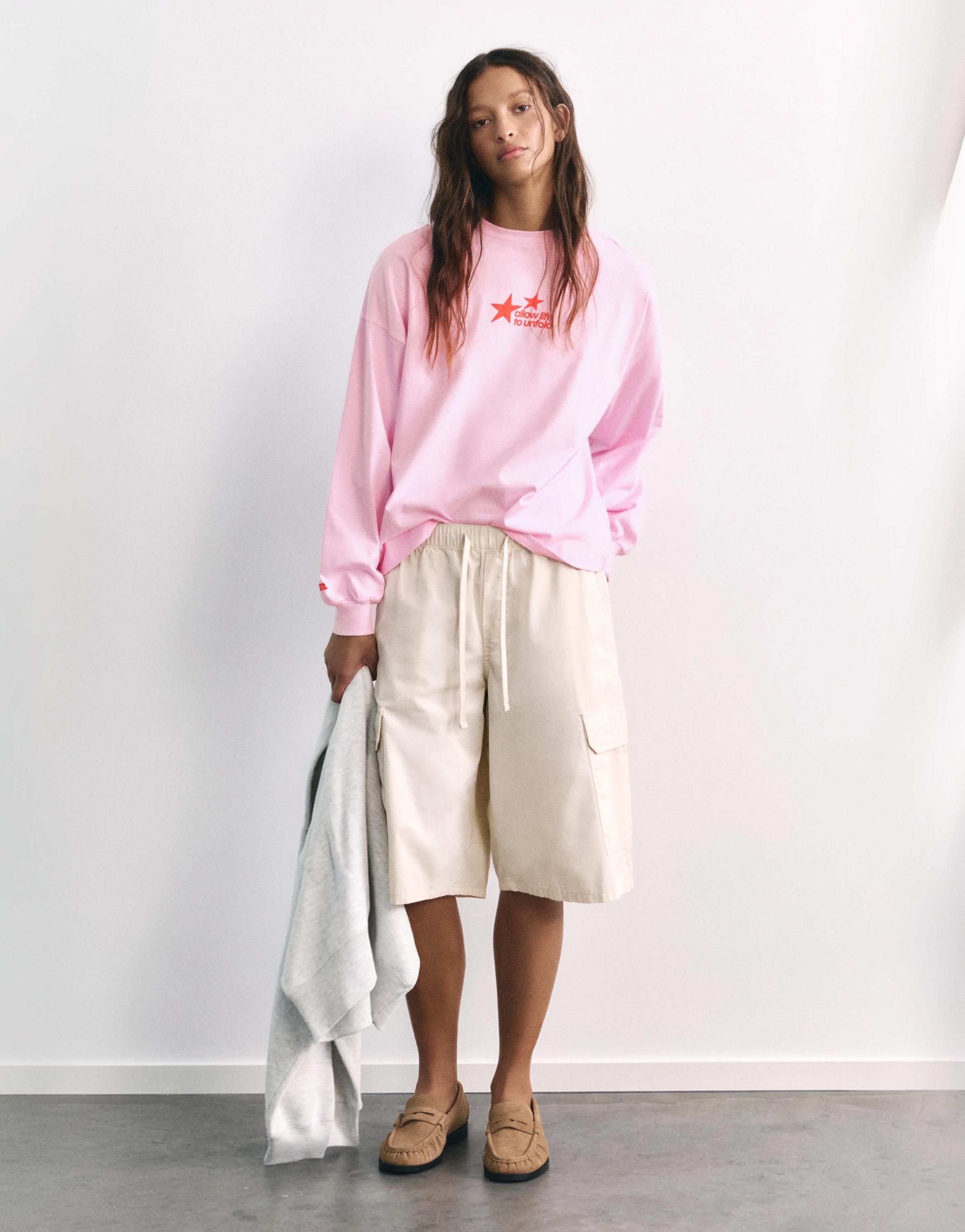 Oversize star graphic T-shirt — Pink
