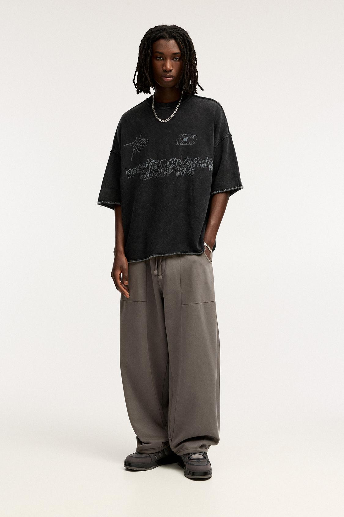 Pantalon Chandal Baggy Pantalones Baggy Hombre Pull And Bear Pull