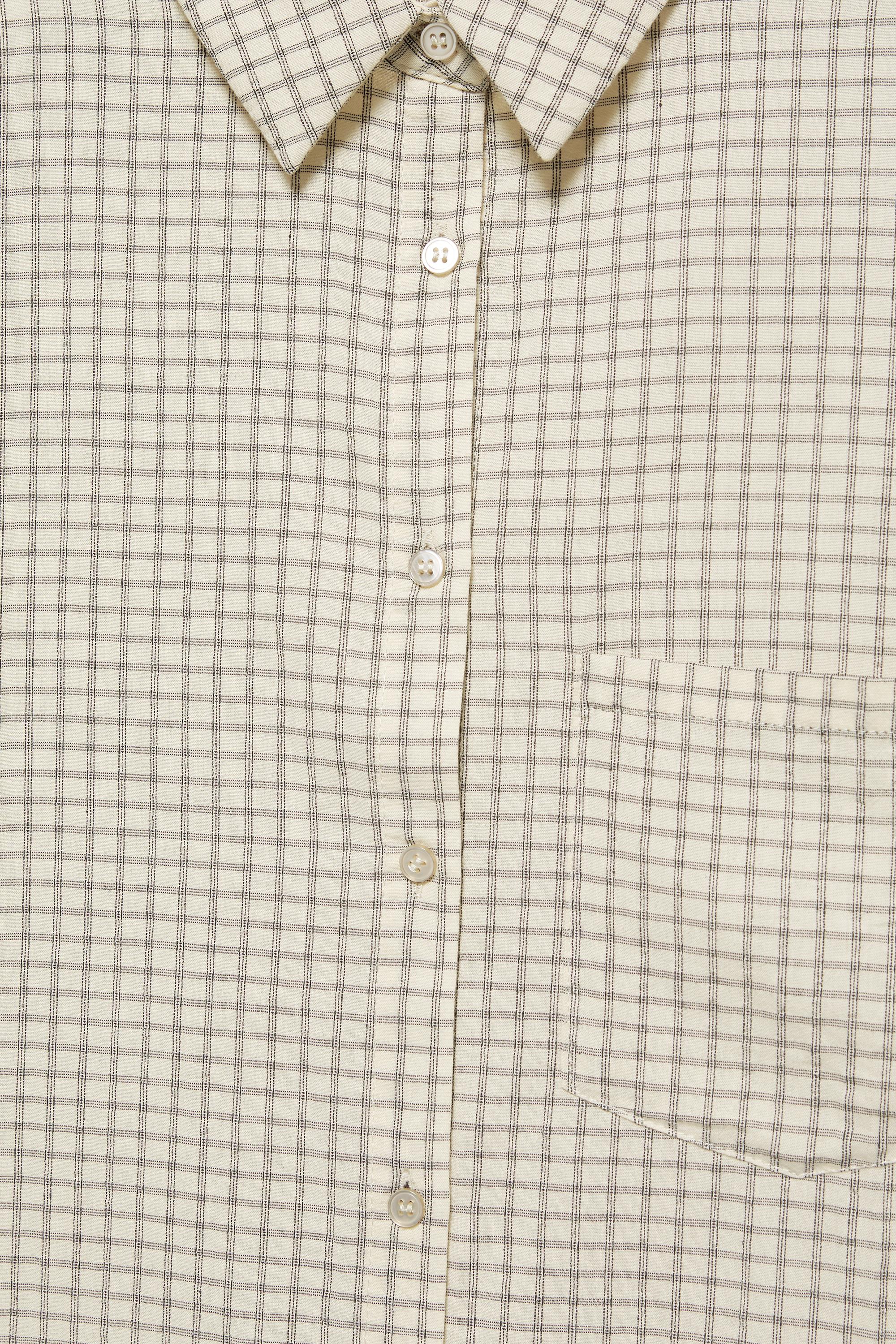 Check shirt with pocket — Vanilla