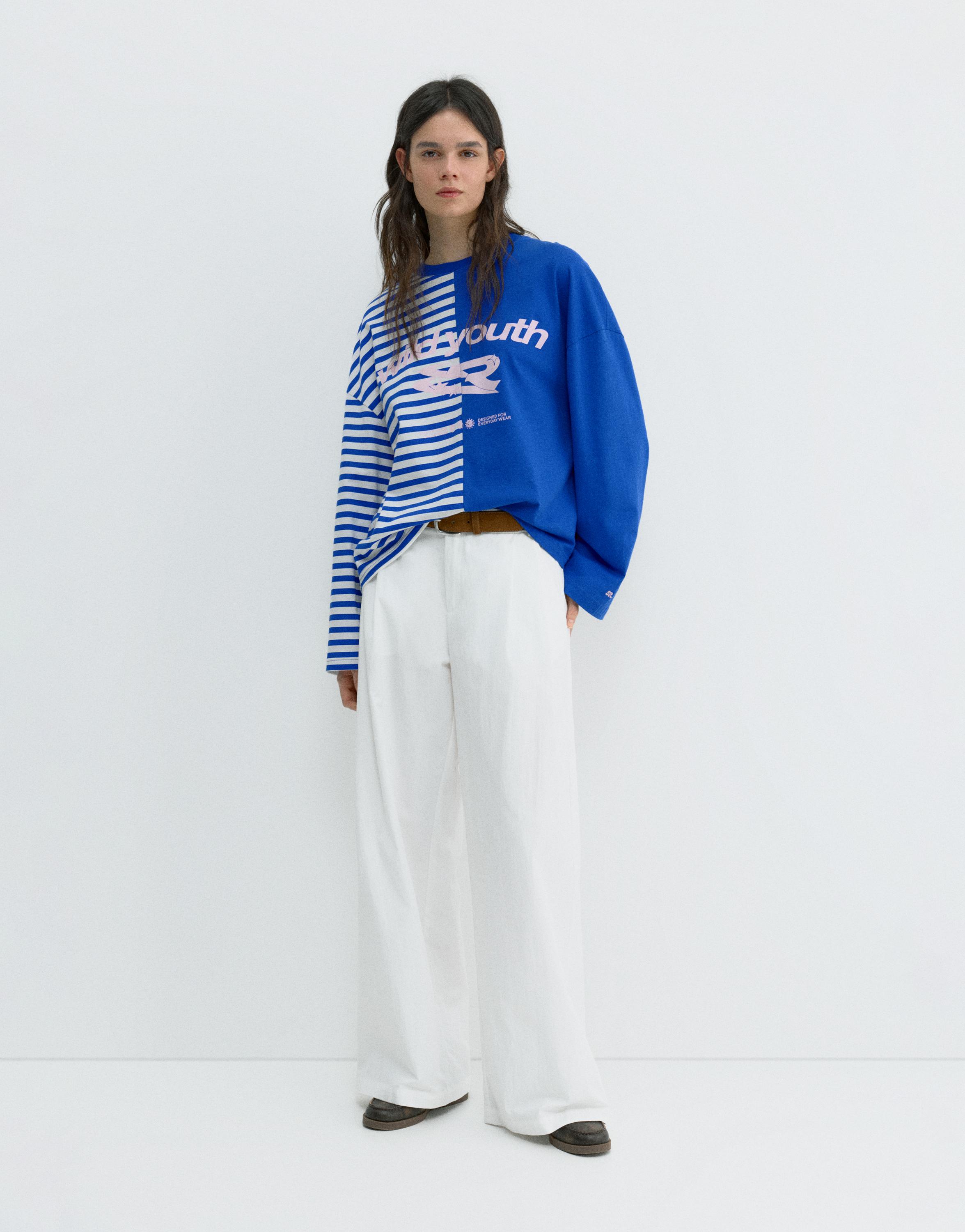 Graphic panel T-shirt — Dark blue