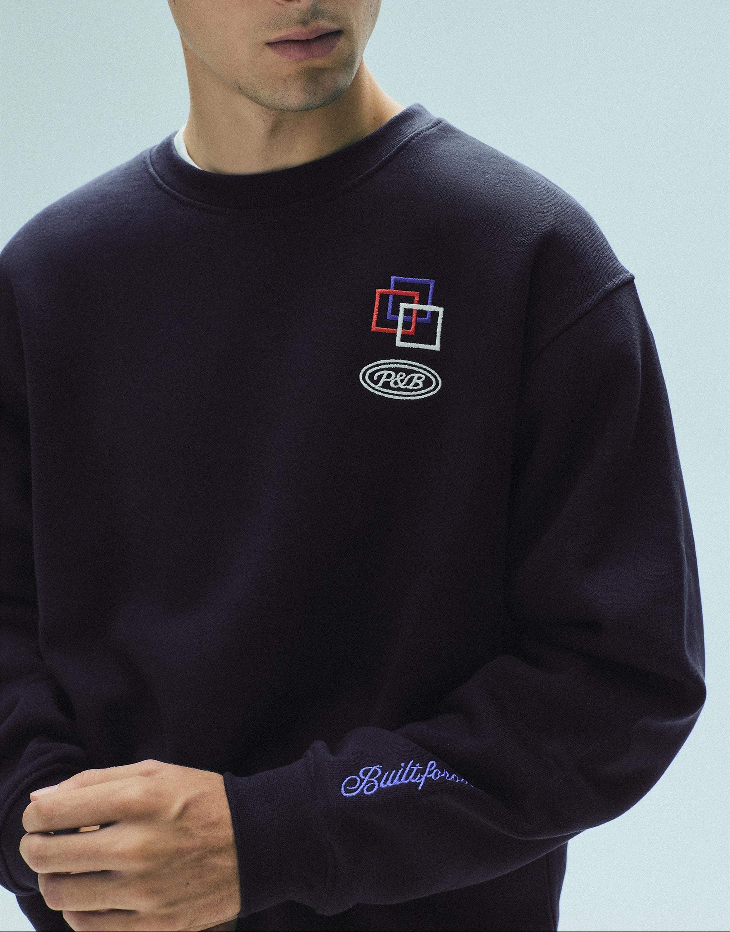 Pull&Bear Kutulu kesim grafik sweatshirt görsel 6