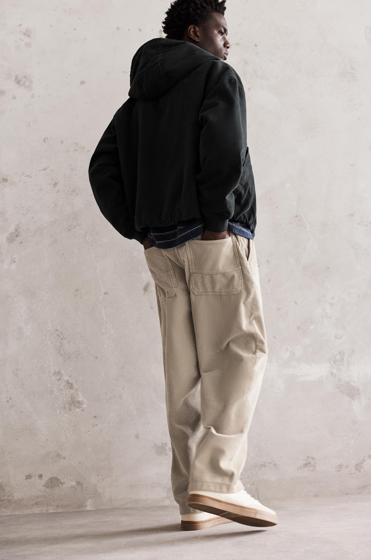 Pantaloni Jogger Baggy In Velluto A Coste