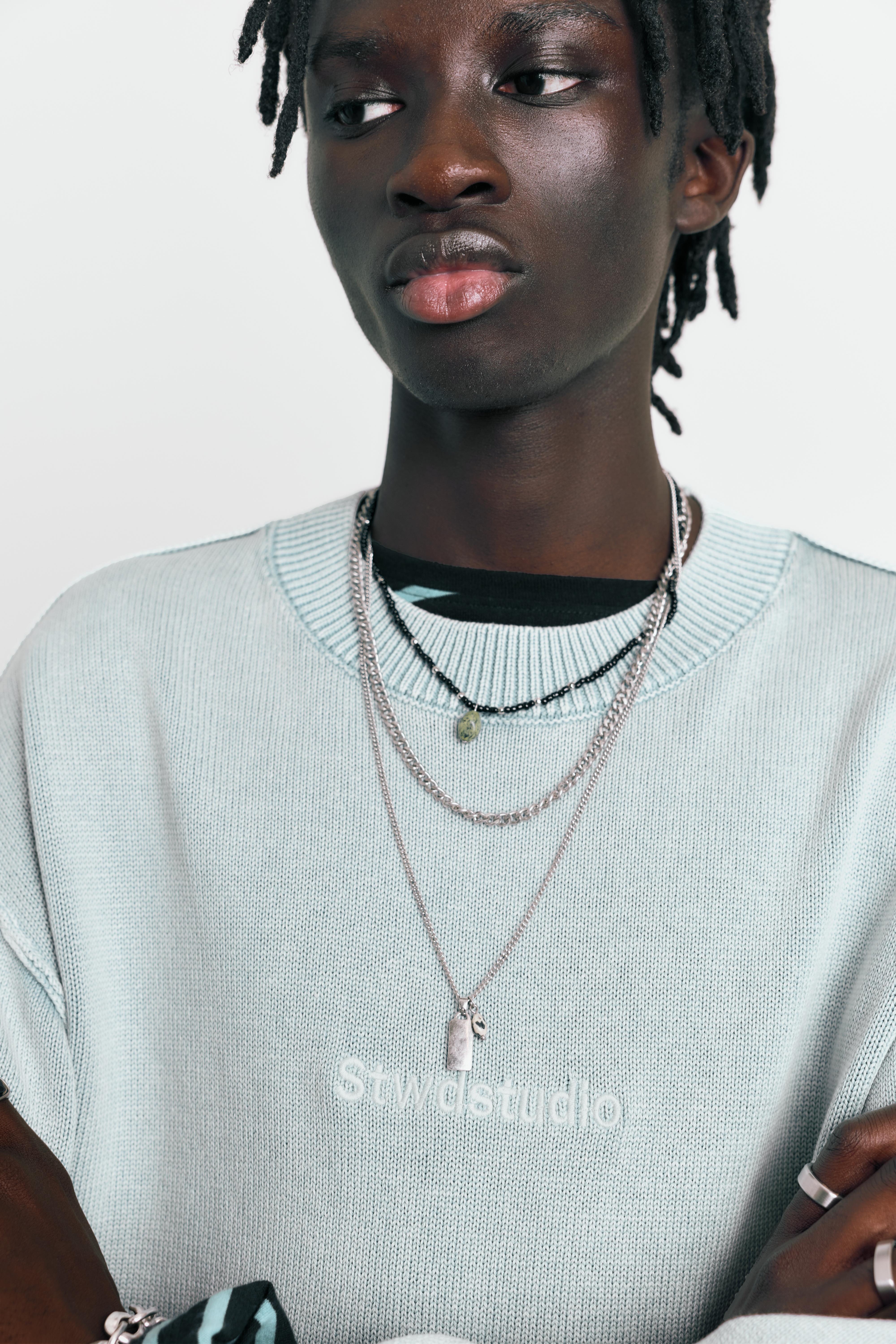 STWD Studio embroidered jumper — Faded blue