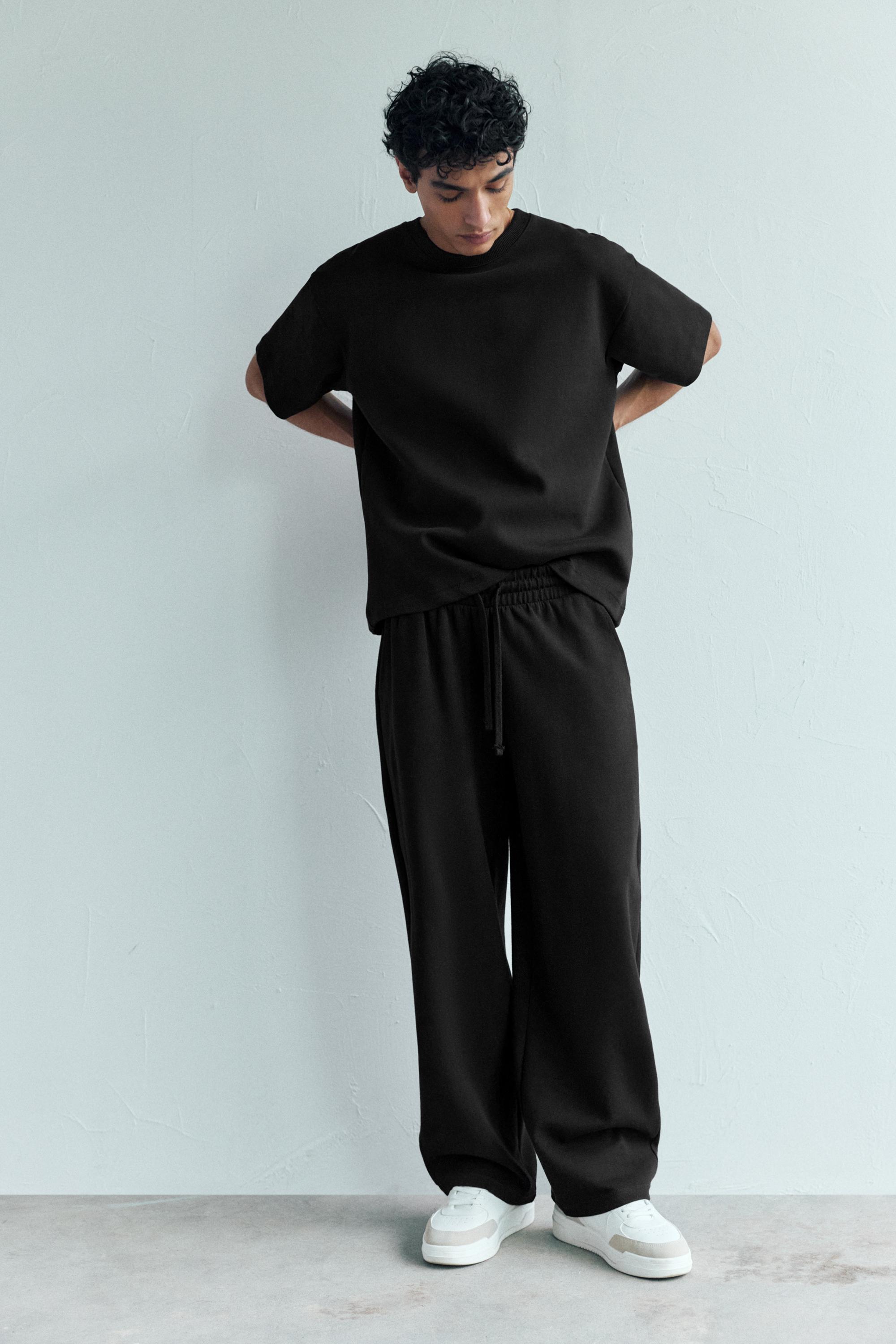 Basic short sleeve sweatshirt — Black