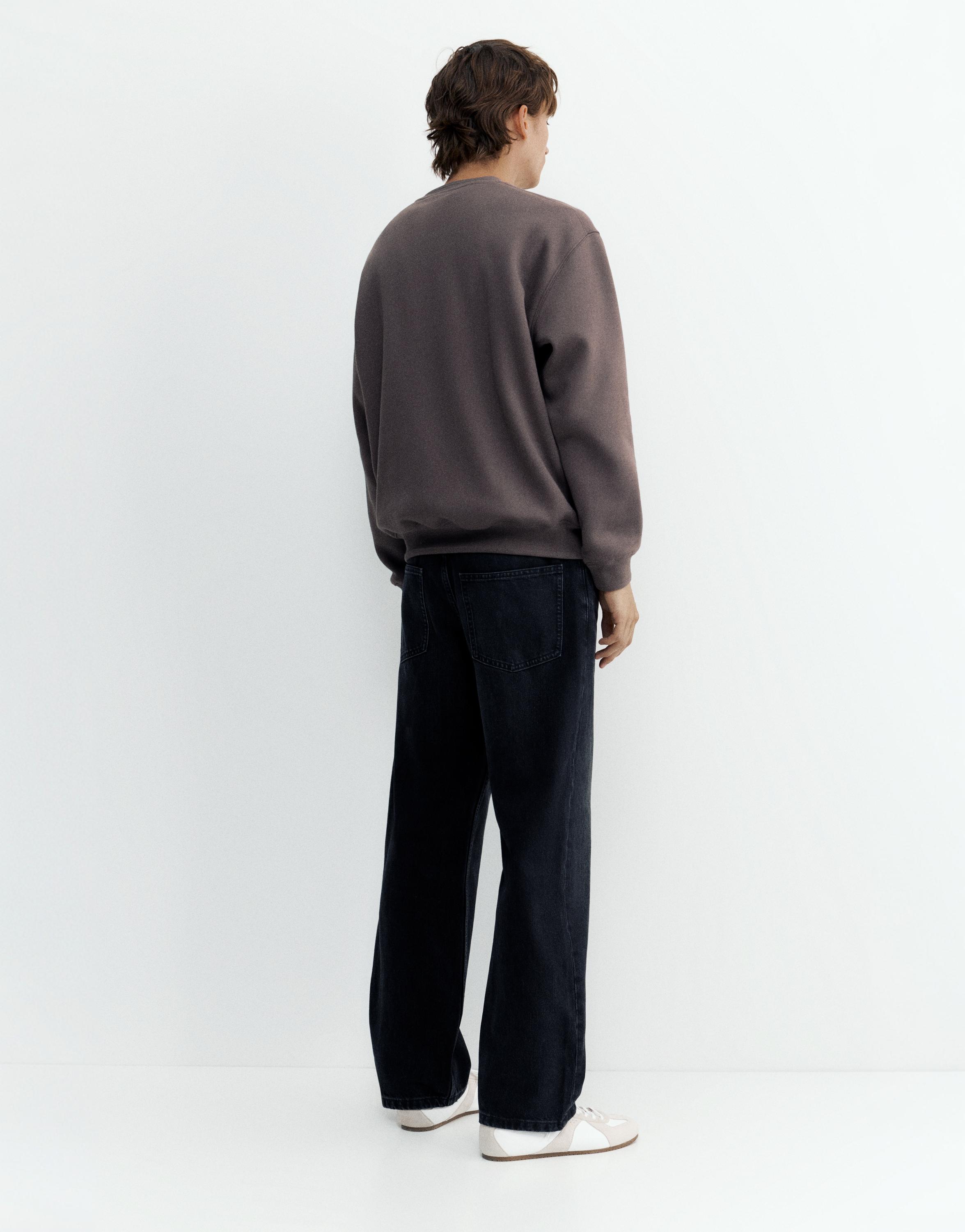 Relaxed fit round neck sweatshirt — Anthracite grey