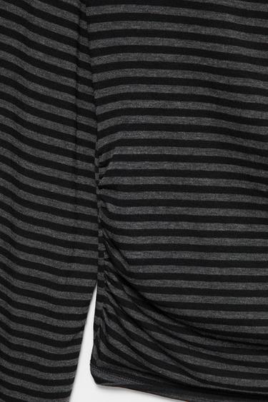 Asymmetric striped T-shirt — Dark grey 6