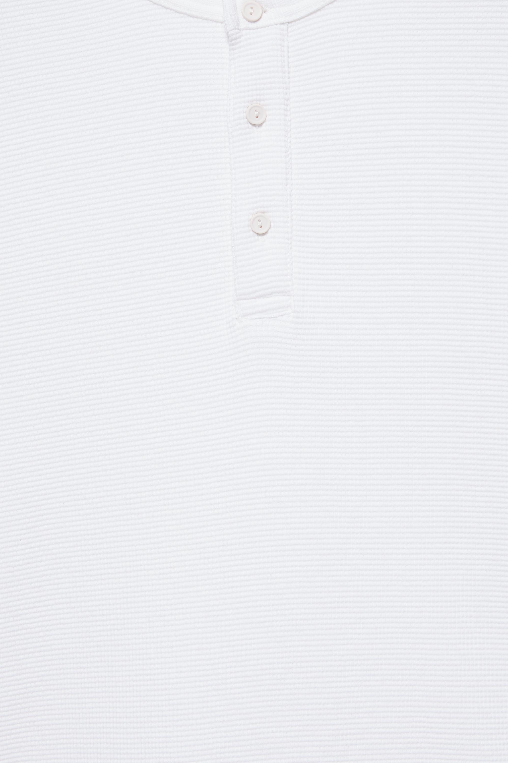 Waffle-knit long sleeve T-shirt — White
