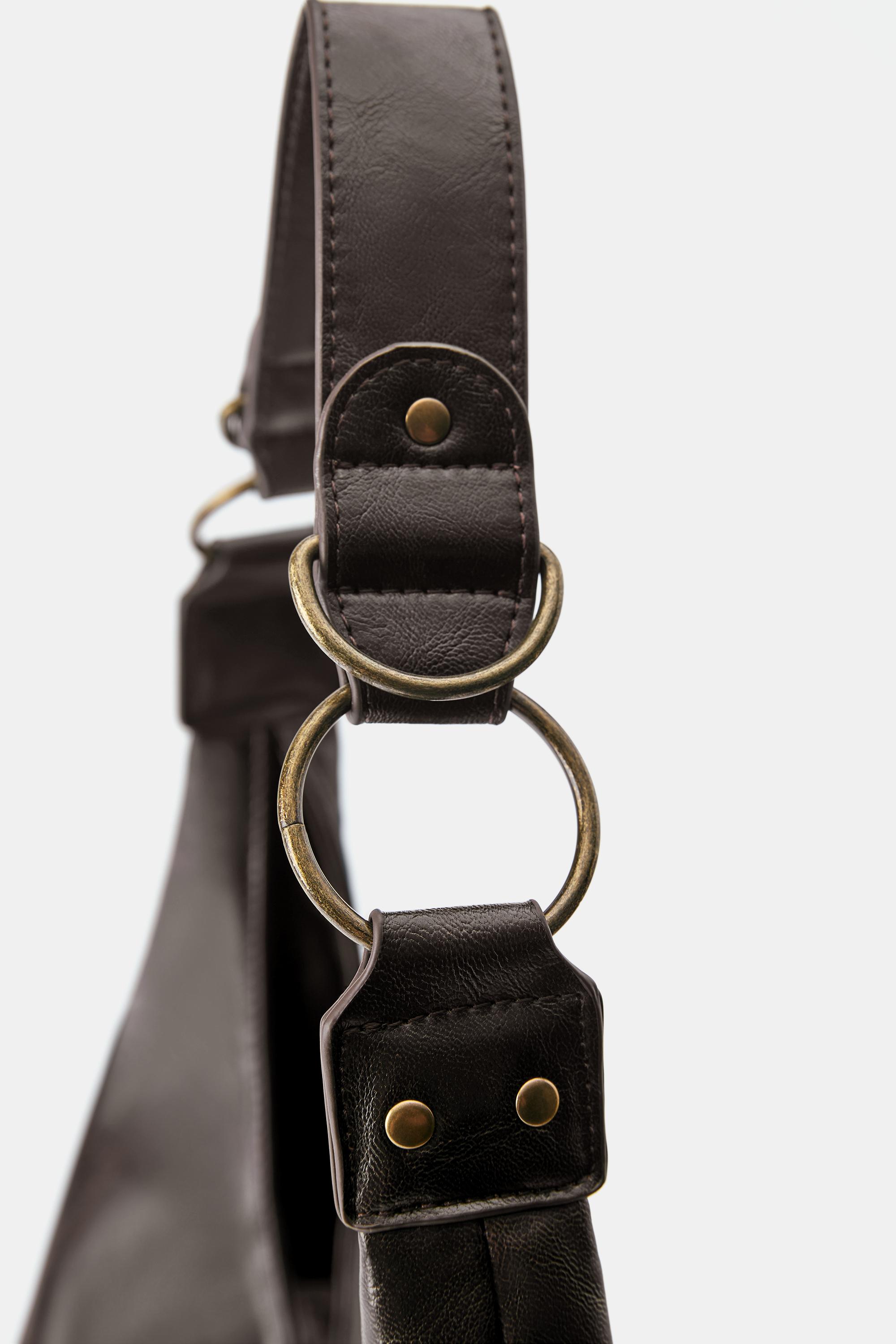 Worn-effect shopper bag — Brown