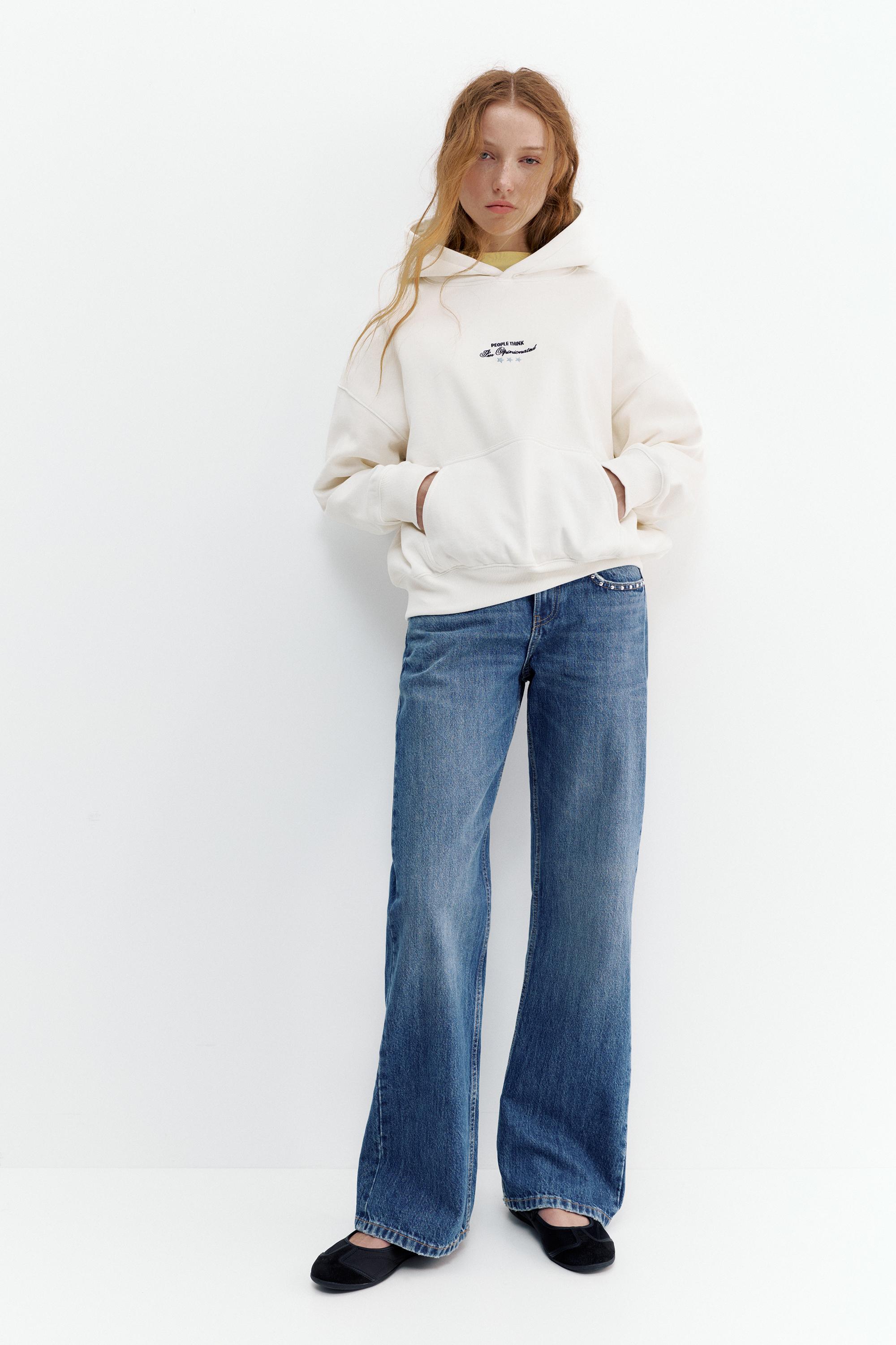 İşlemeli yıldız kapüşonlu sweatshirt - Görsel 8